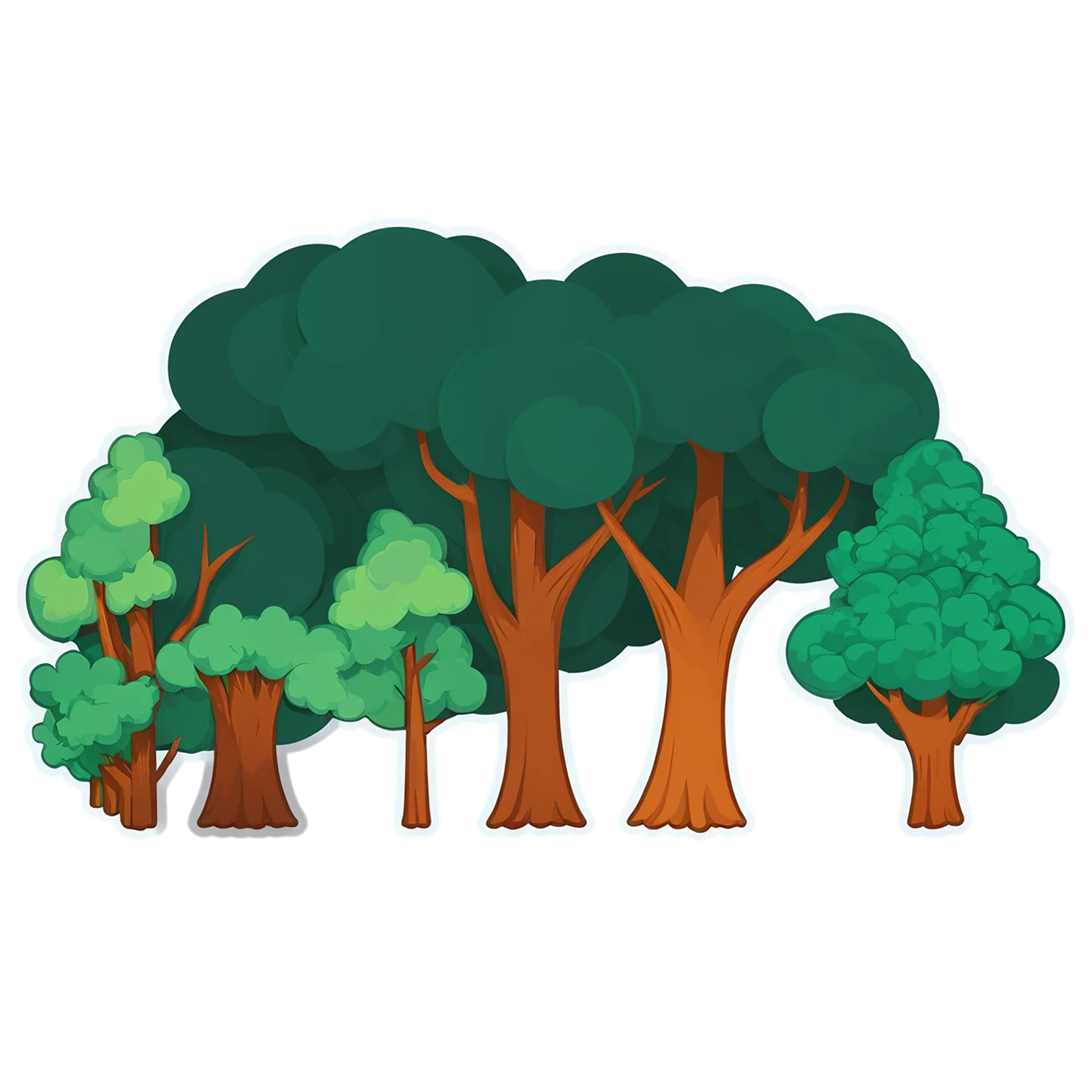 Forest cute sticker isolated on transparent background #17212