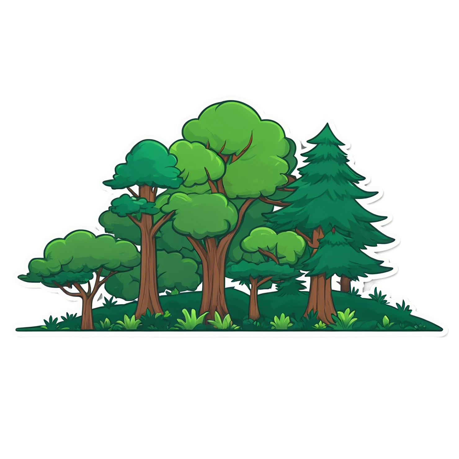 Forest cute sticker isolated on transparent background #17213