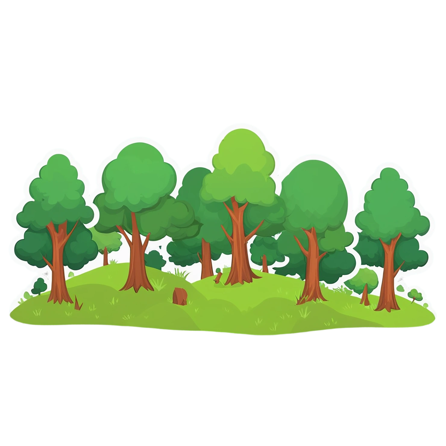 Forest cute sticker isolated on transparent background #17214