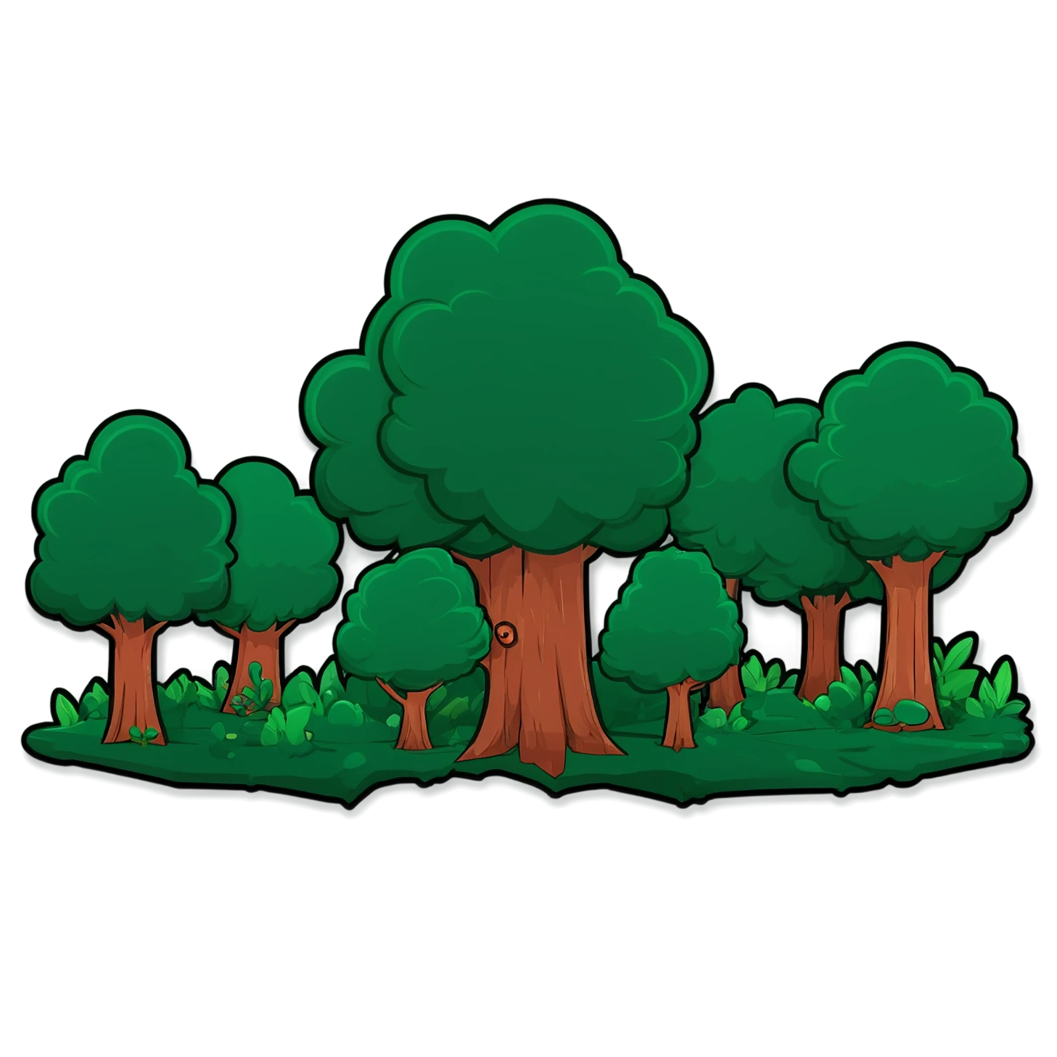 Forest cute sticker isolated on transparent background #17215