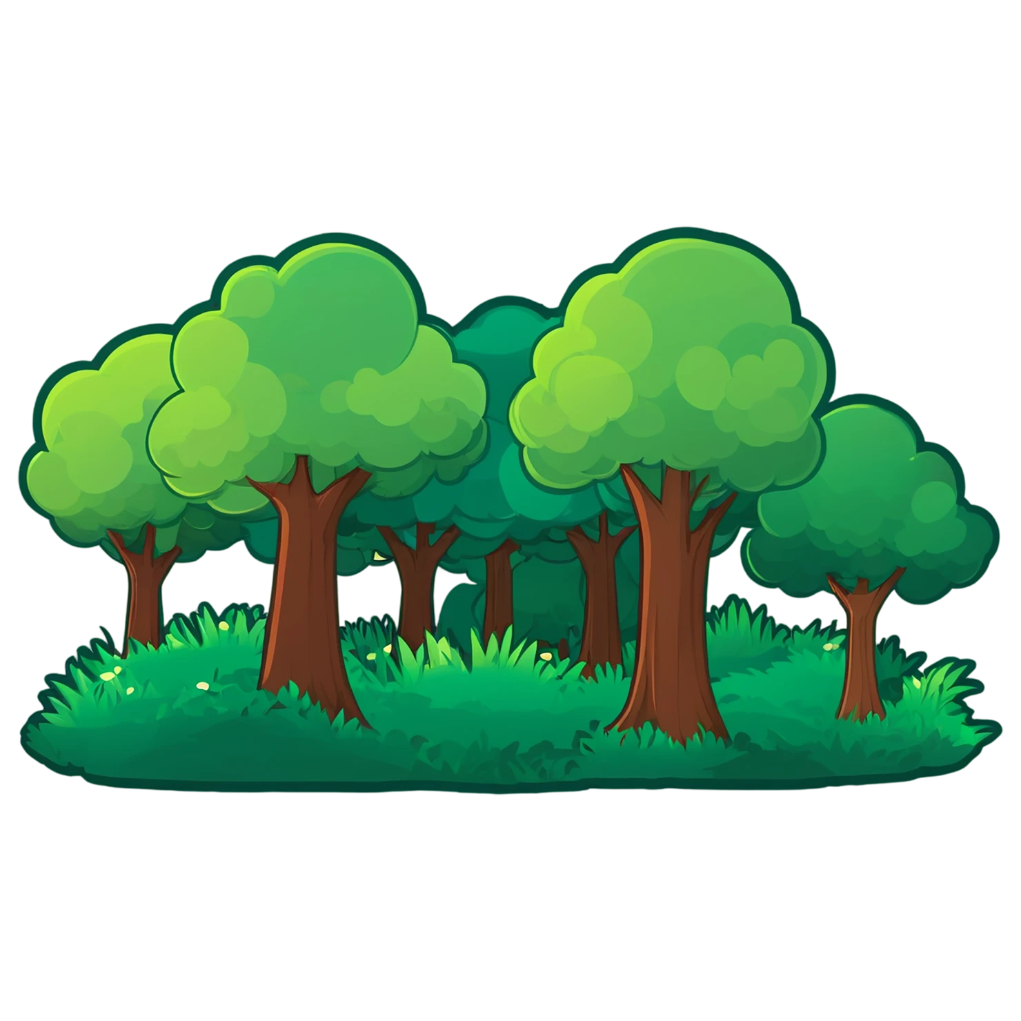 Forest cute sticker isolated on transparent background #17221