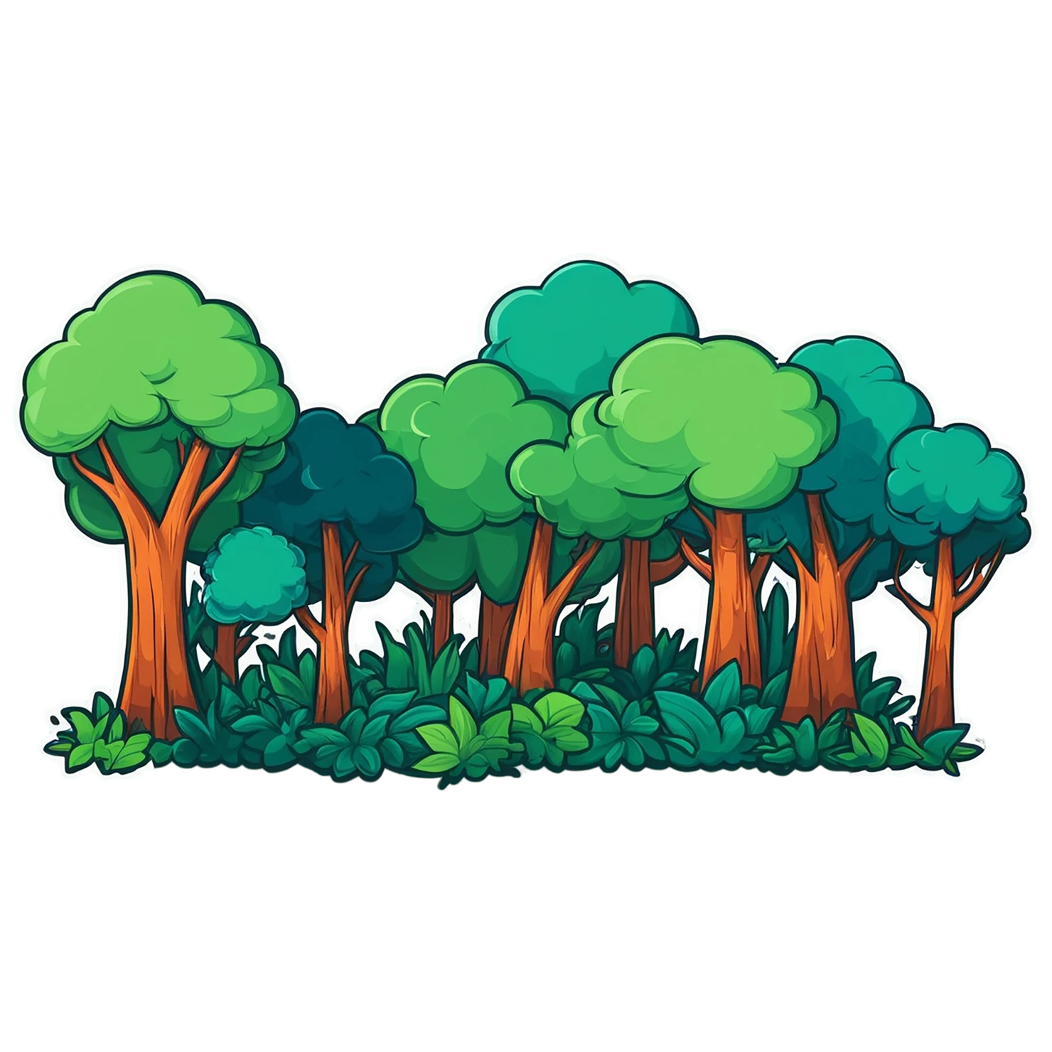Forest cute sticker isolated on transparent background #17225