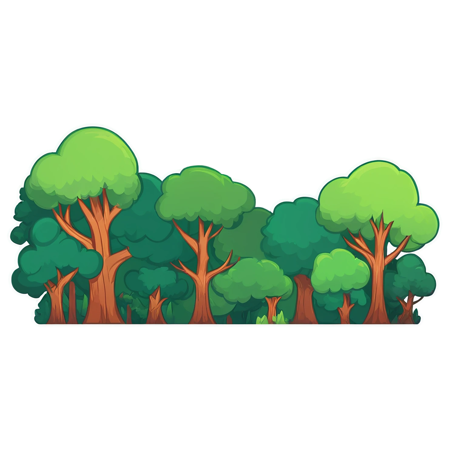 Forest cute sticker isolated on transparent background #17228