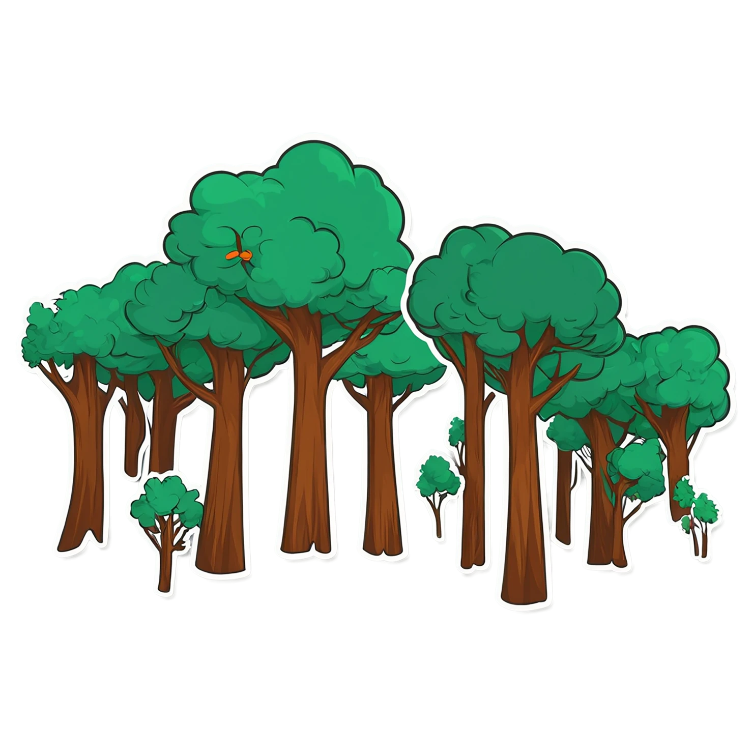 Forest cute sticker isolated on transparent background #17229