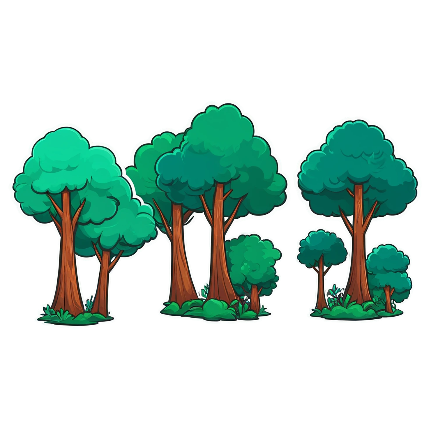 Forest cute sticker isolated on transparent background #17231
