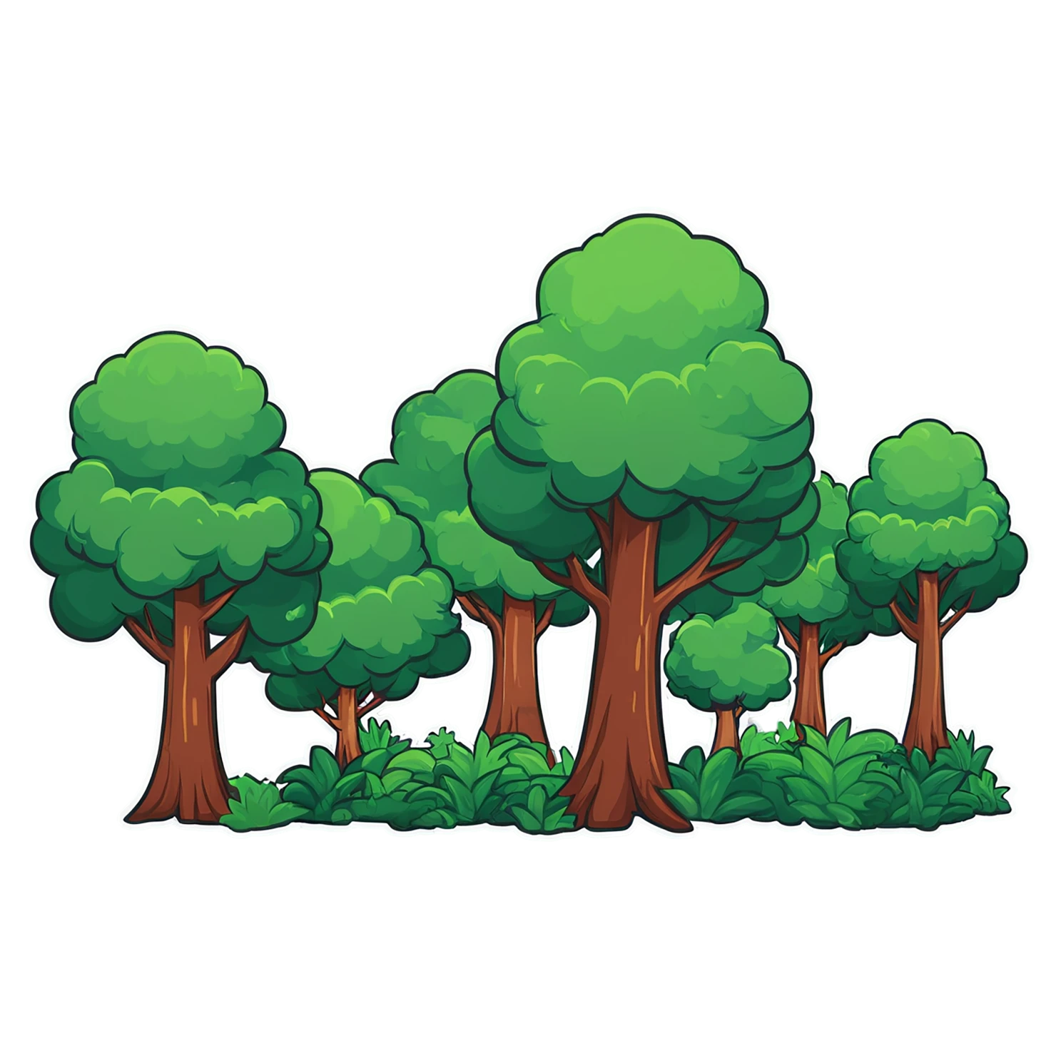 Forest cute sticker isolated on transparent background #17236