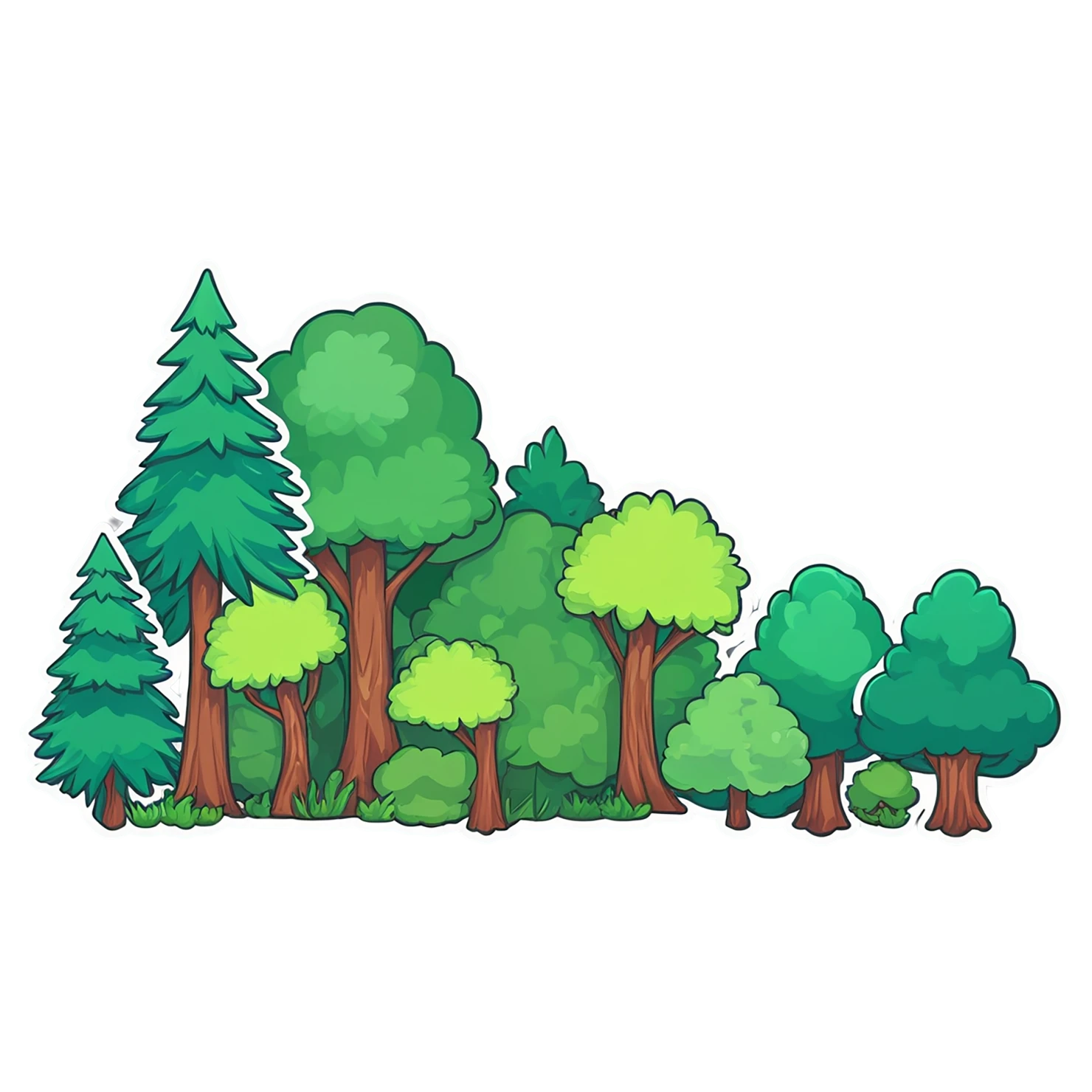 Forest cute sticker isolated on transparent background #17237