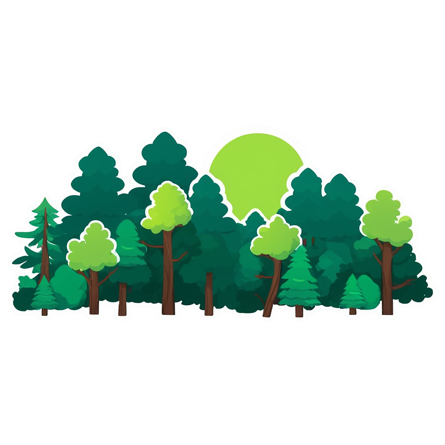 Forest cute sticker isolated on transparent background #17242