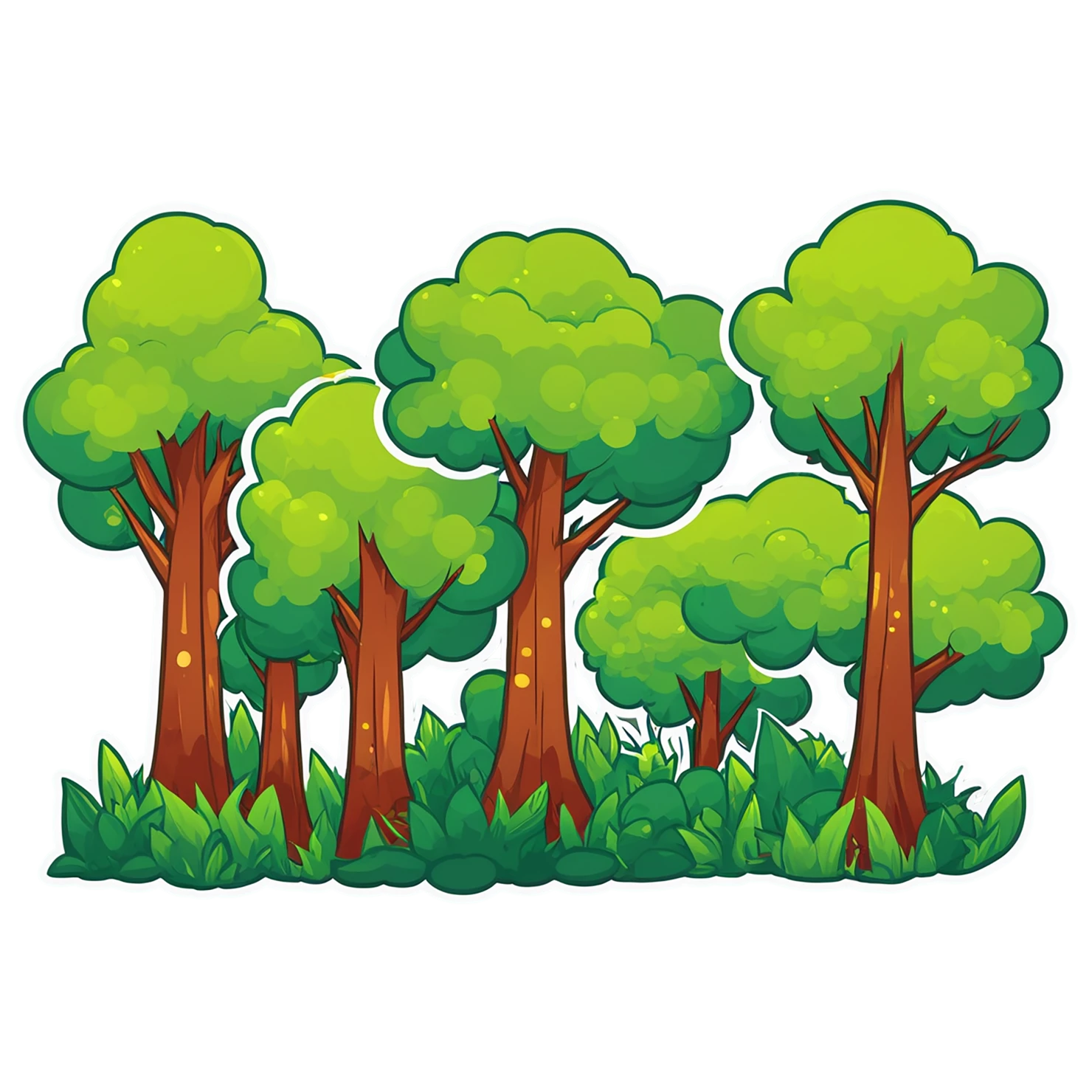 Forest cute sticker isolated on transparent background #17243