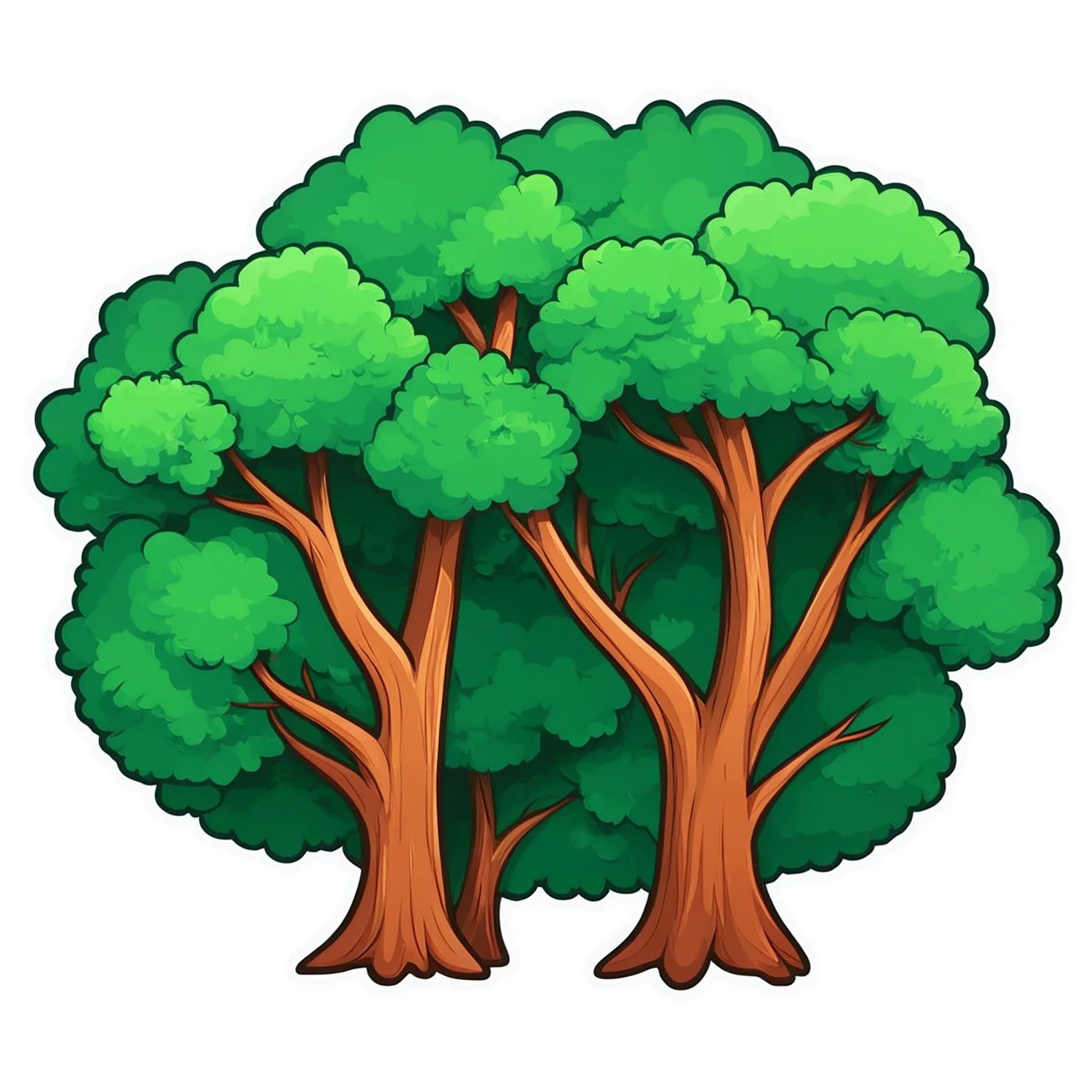 Forest cute sticker isolated on transparent background #17245