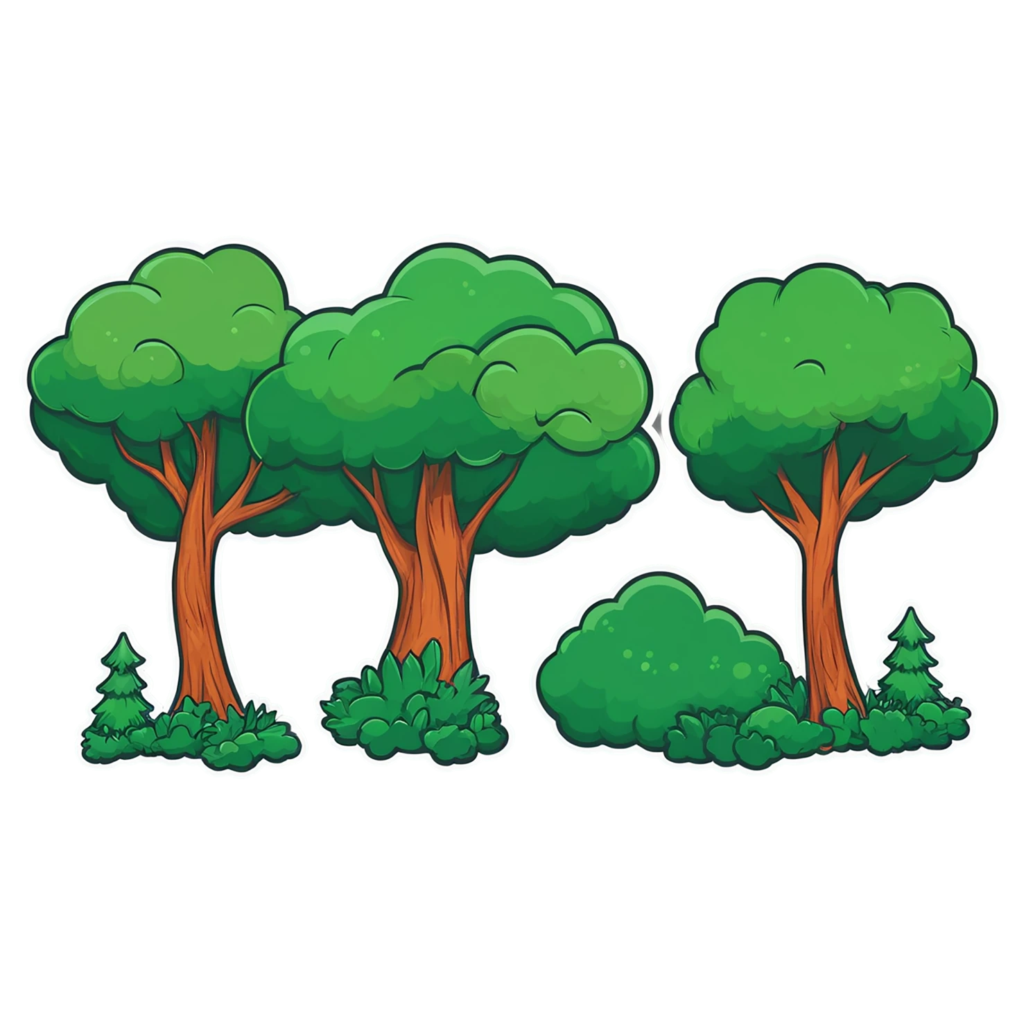 Forest cute sticker isolated on transparent background #17247