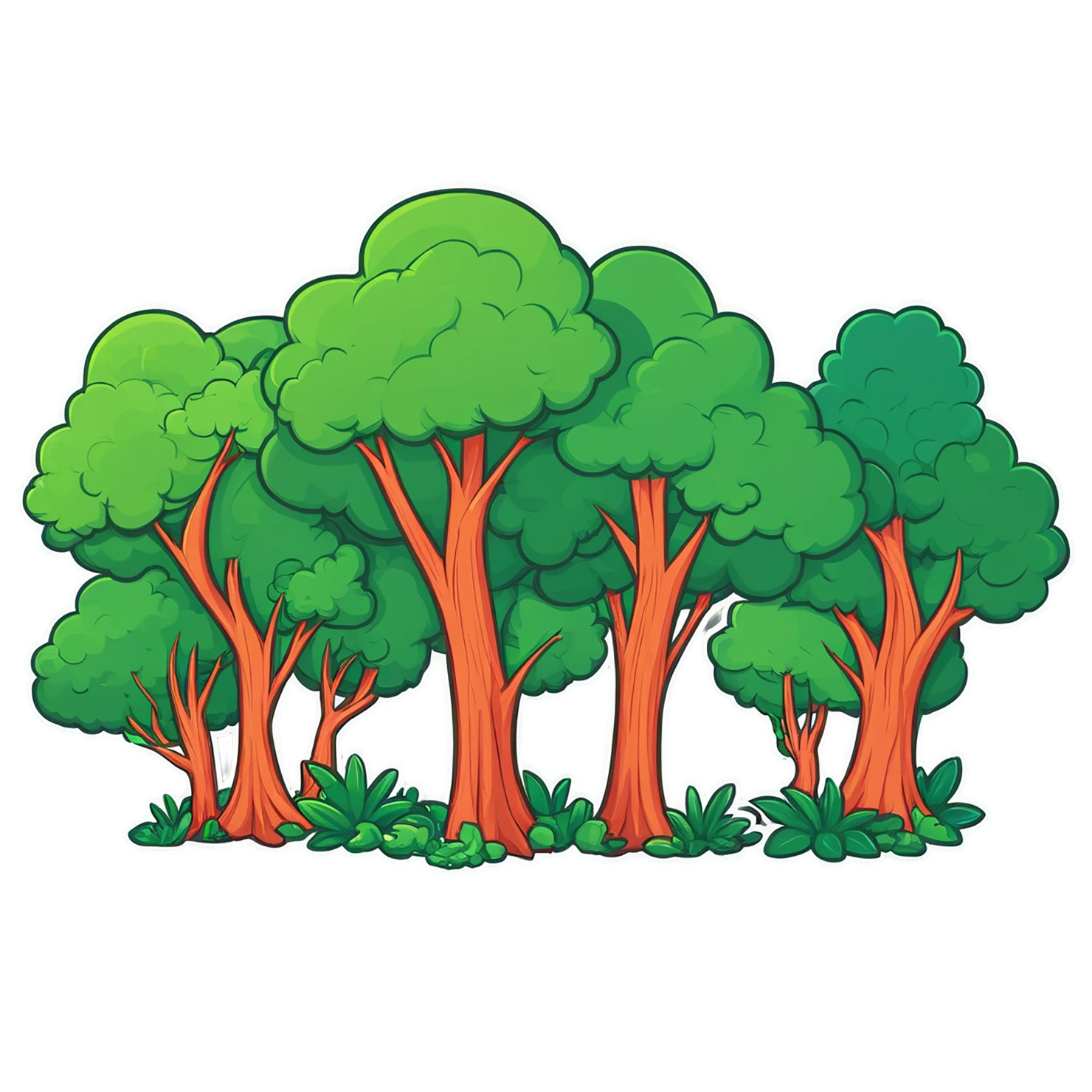 Forest cute sticker isolated on transparent background #17248