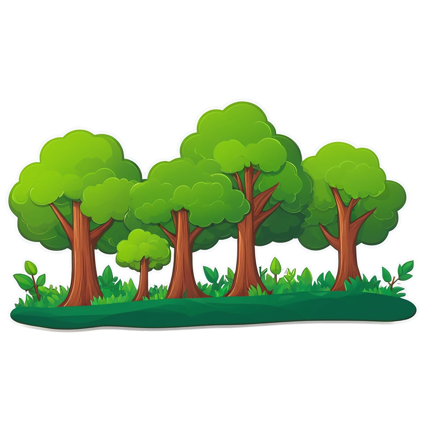 Forest cute sticker isolated on transparent background #17252