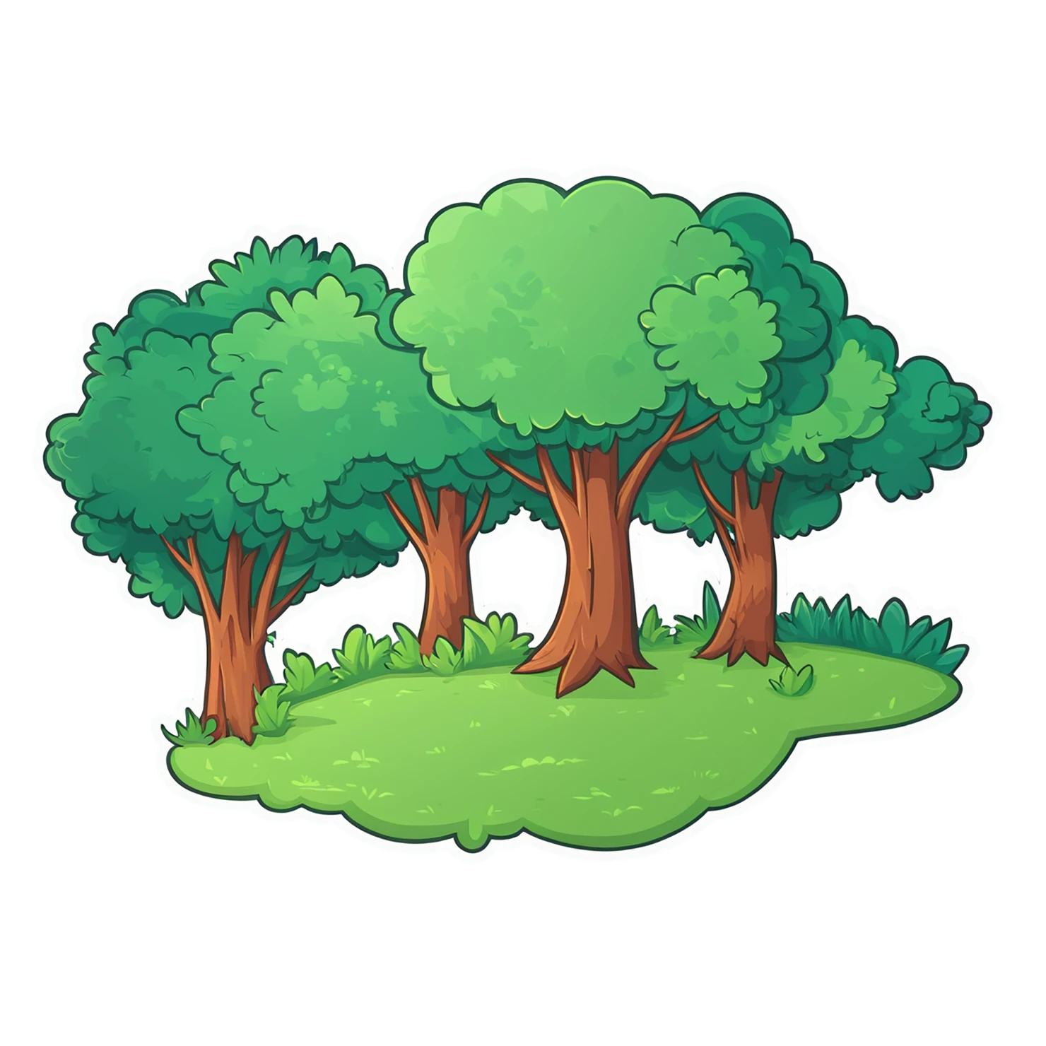 Forest cute sticker isolated on transparent background #17254