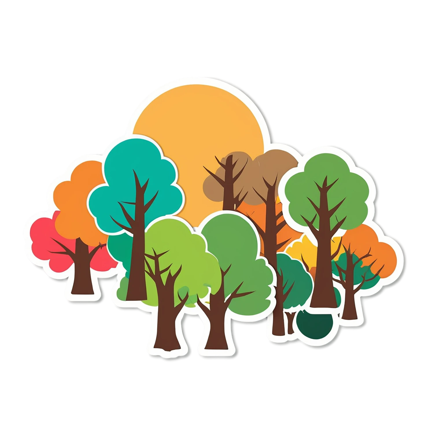 Forest cute sticker isolated on transparent background #17256
