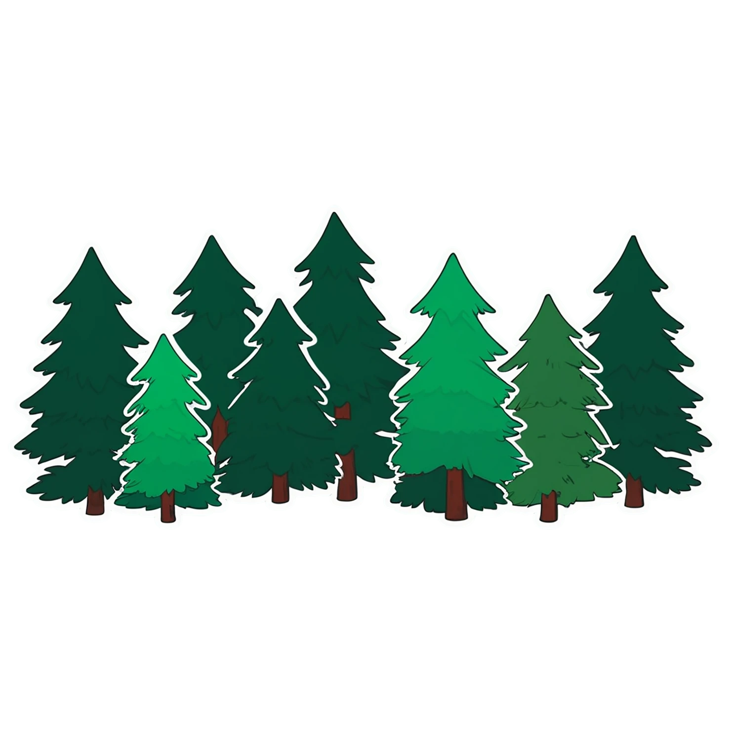 Forest cute sticker isolated on transparent background #17261