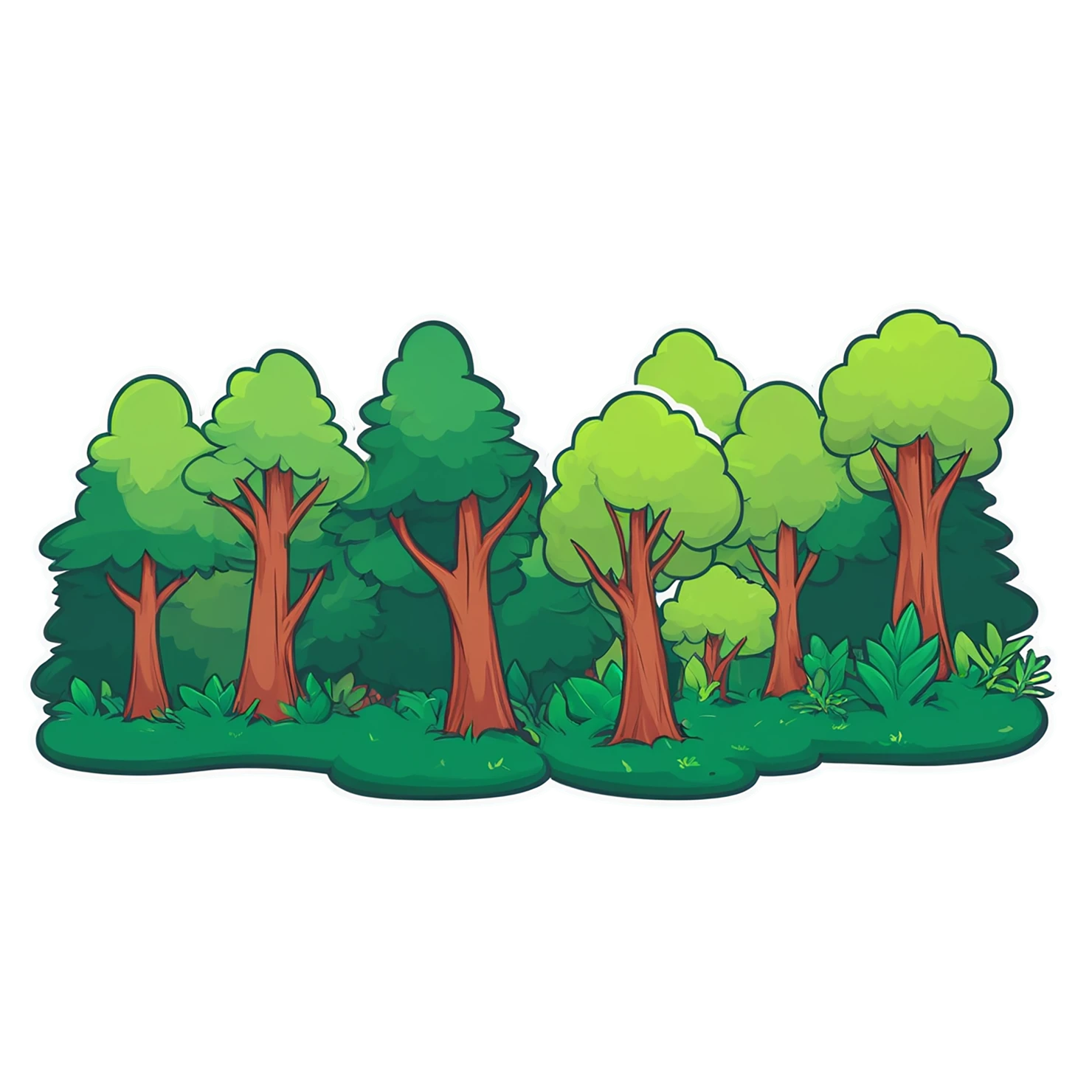 Forest cute sticker isolated on transparent background #17263