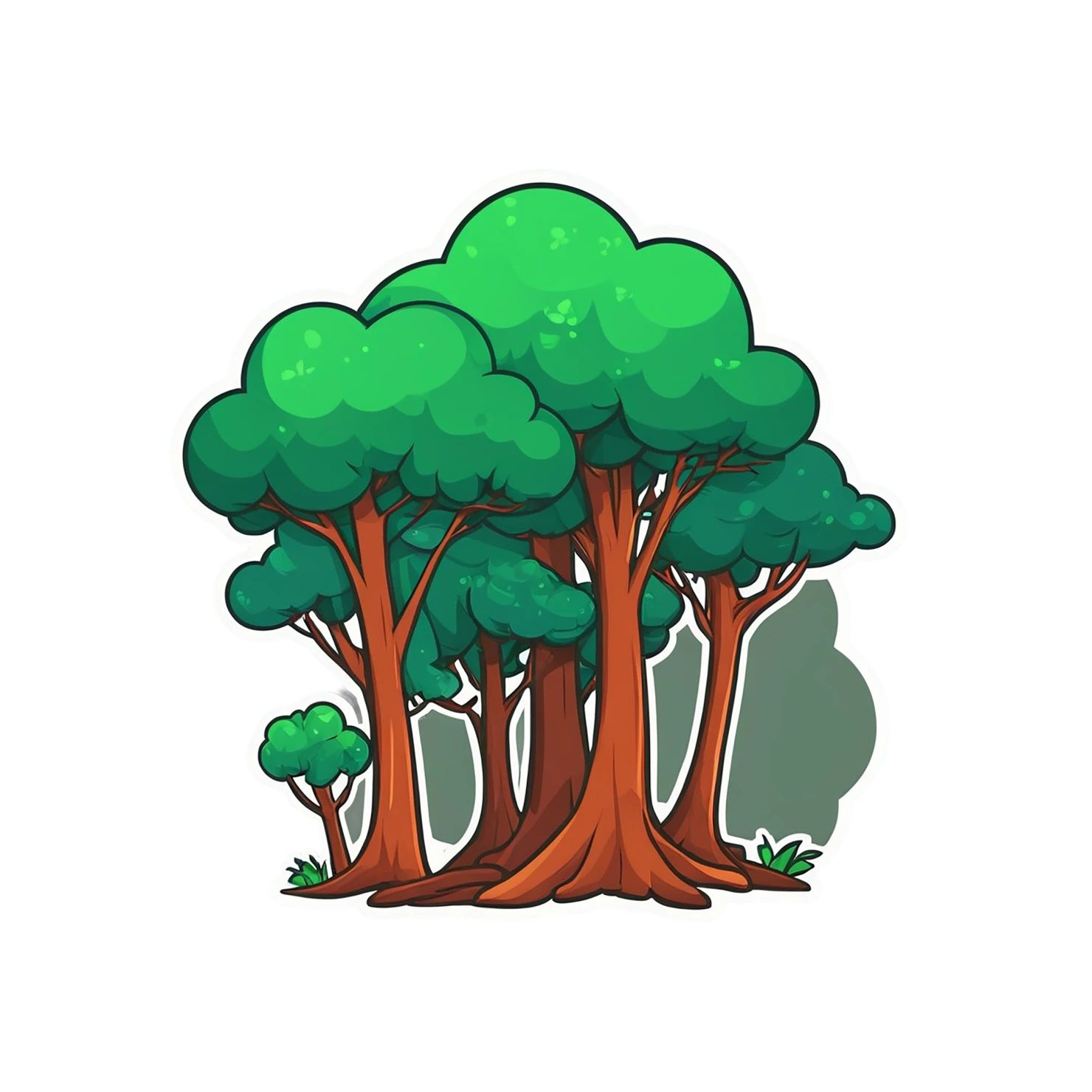 Forest cute sticker isolated on transparent background #17264