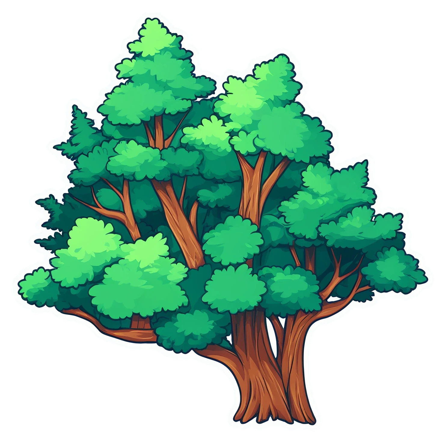 Forest cute sticker isolated on transparent background #17267