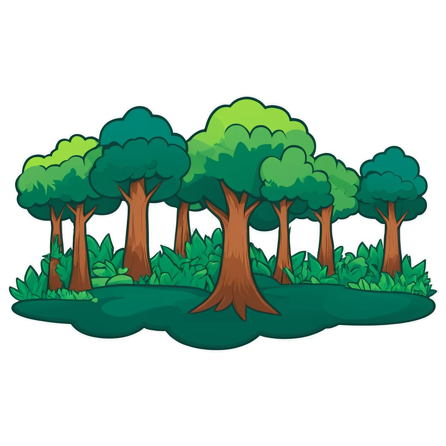 Forest cute sticker isolated on transparent background #17272