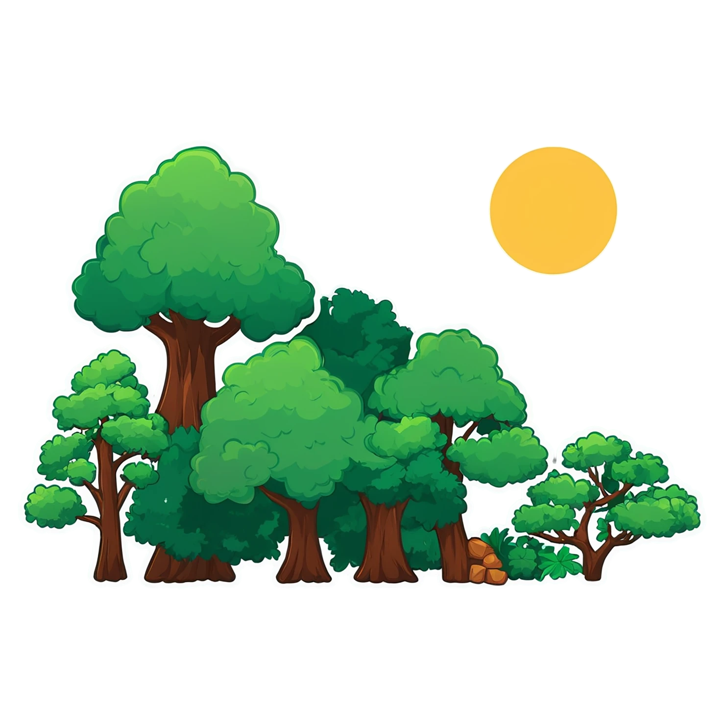 Forest cute sticker isolated on transparent background #17277