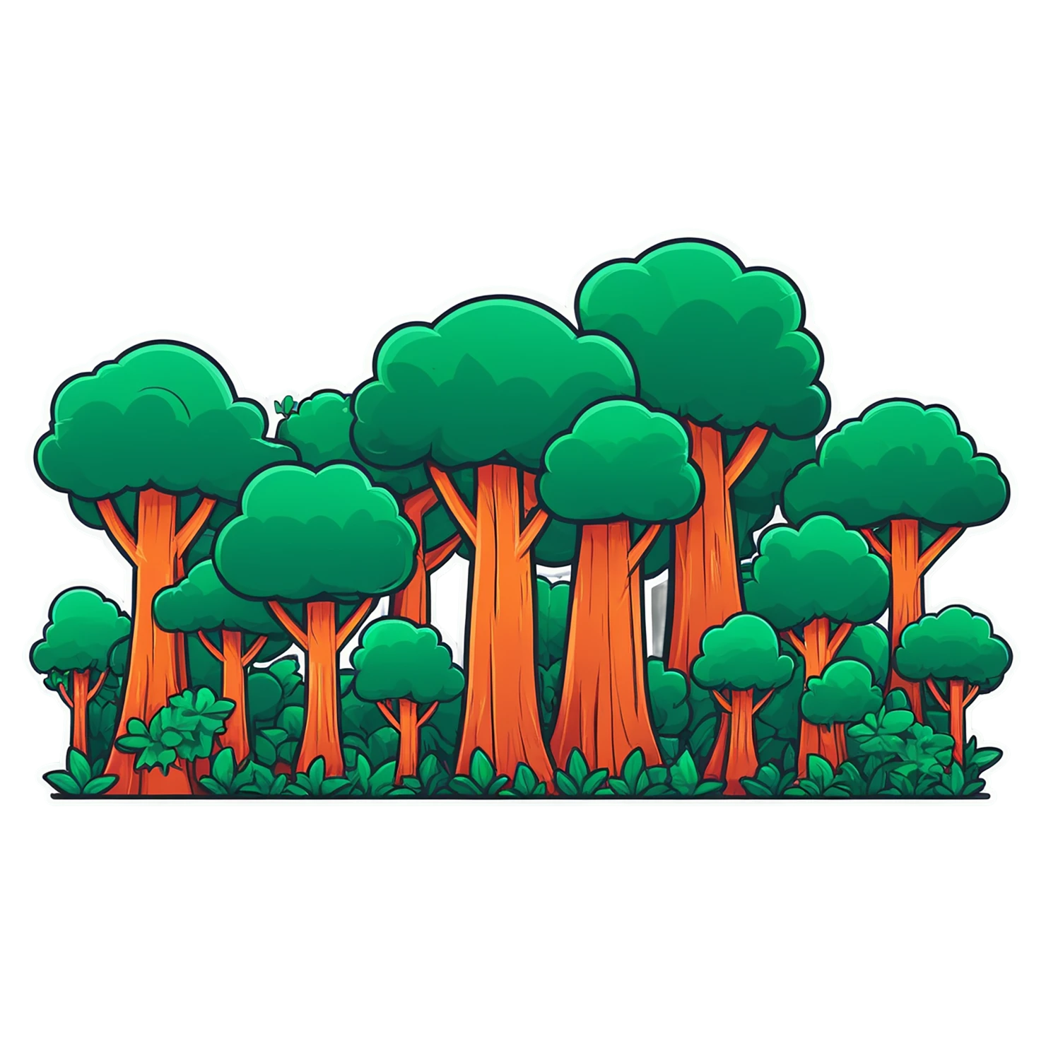 Forest cute sticker isolated on transparent background #17279