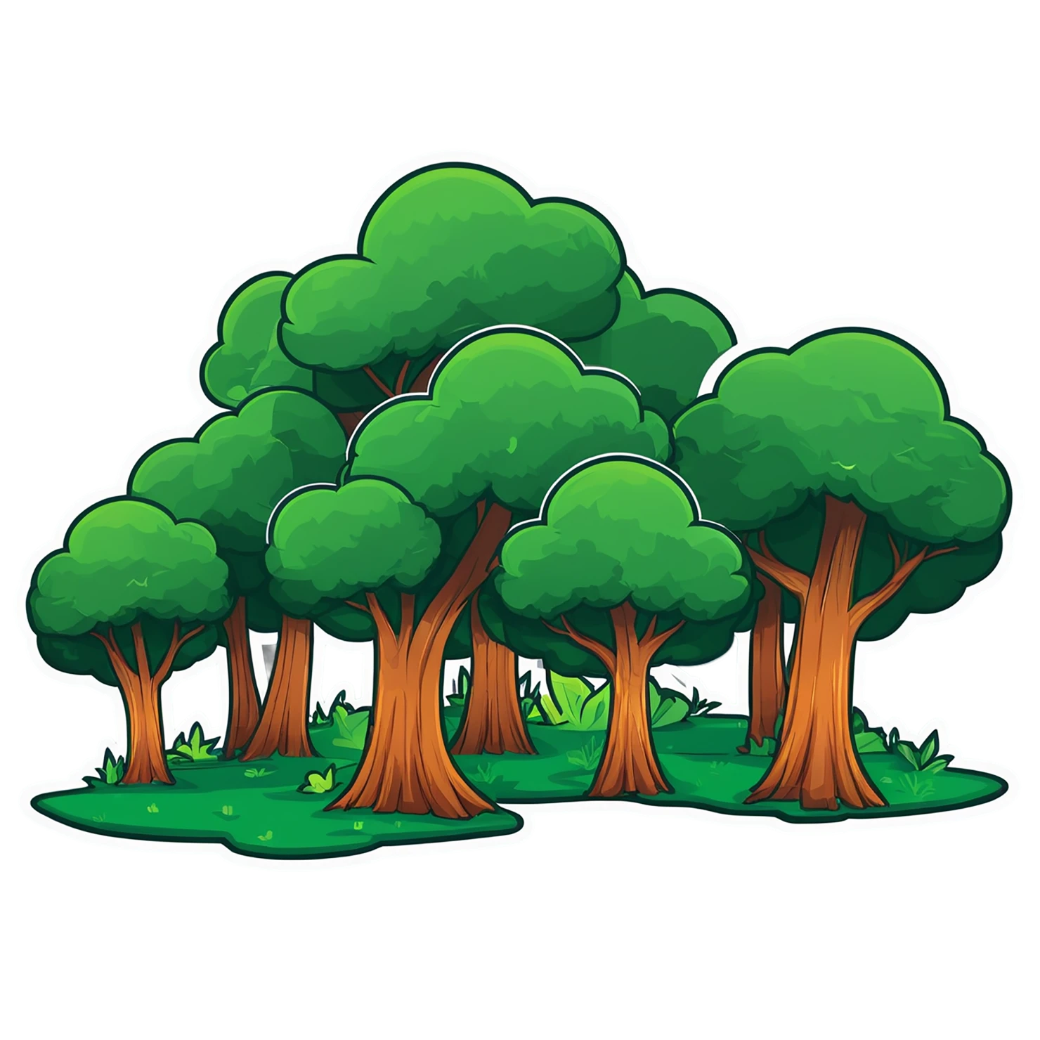 Forest cute sticker isolated on transparent background #17281