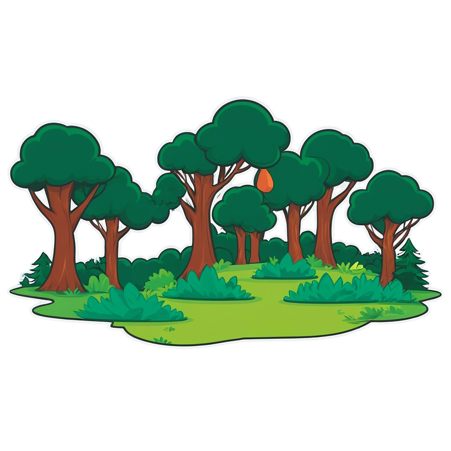 Forest cute sticker isolated on transparent background #17282