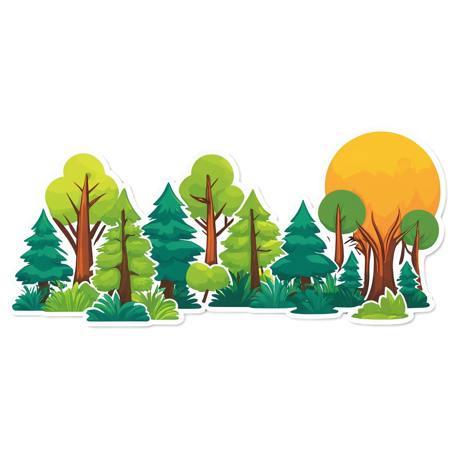 Forest cute sticker isolated on transparent background #17283
