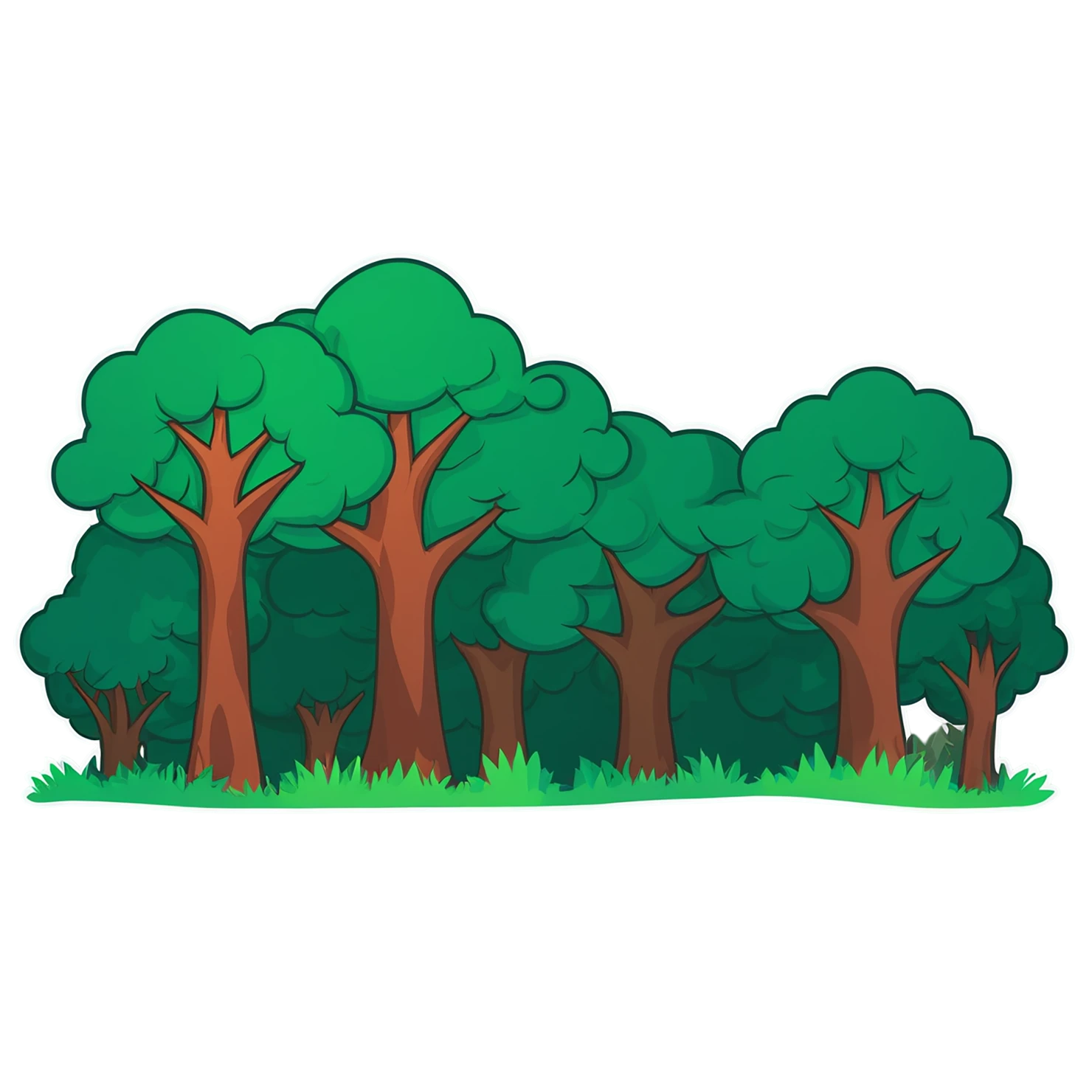 Forest cute sticker isolated on transparent background #17288