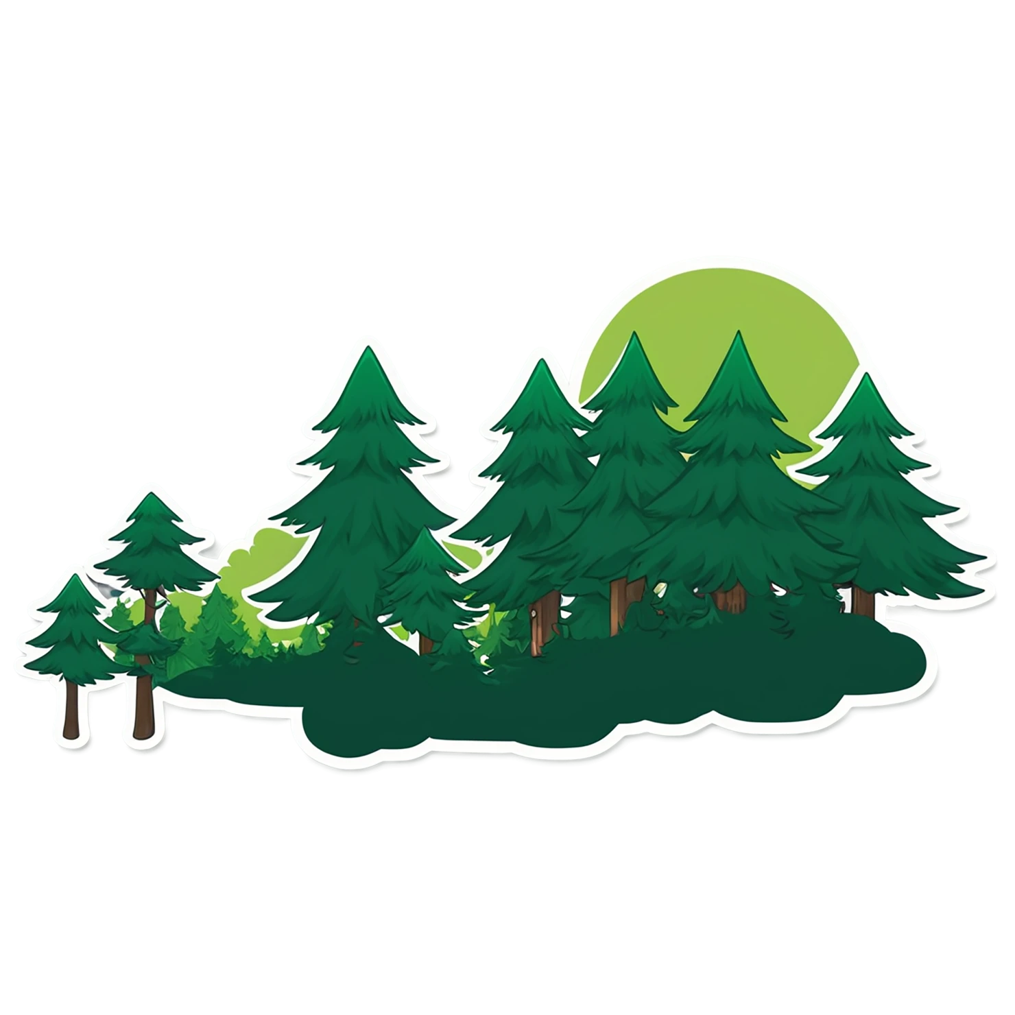 Forest cute sticker isolated on transparent background #17292