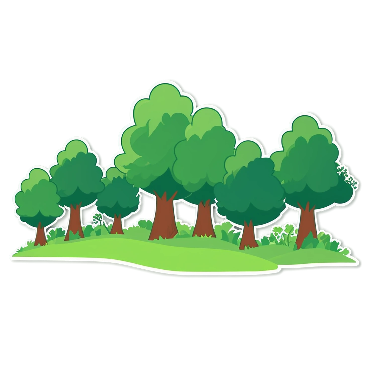 Forest cute sticker isolated on transparent background #17293