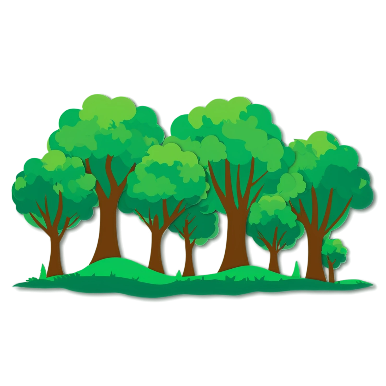 Forest cute sticker isolated on transparent background #17296