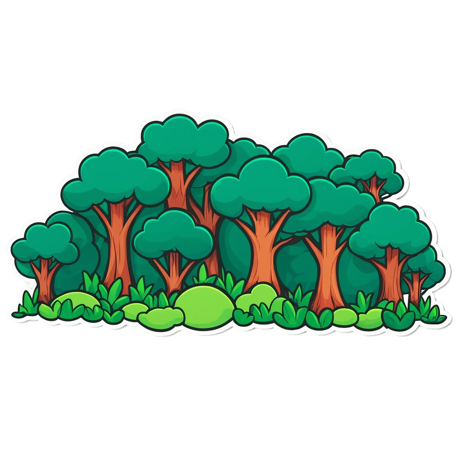 Forest cute sticker isolated on transparent background #17298
