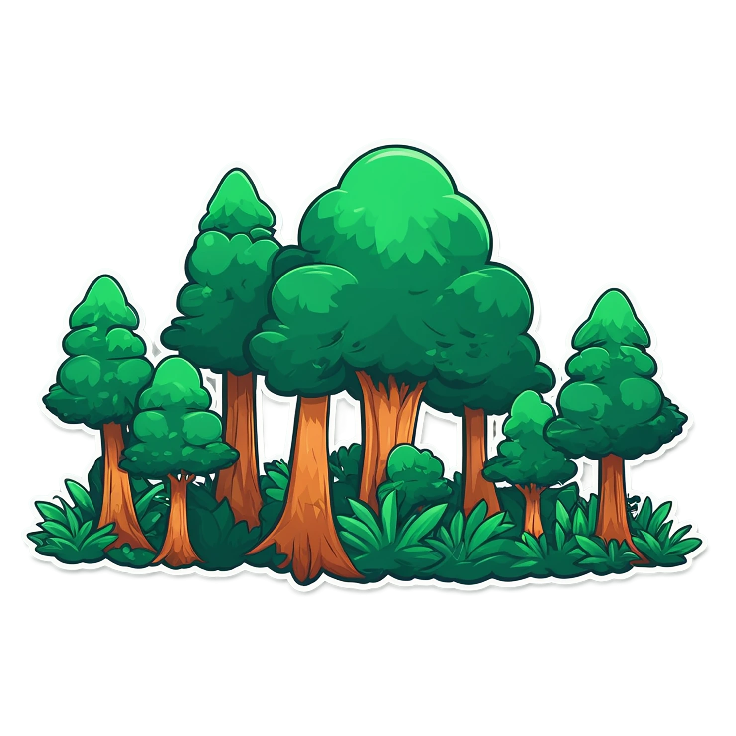 Forest cute sticker isolated on transparent background #17300