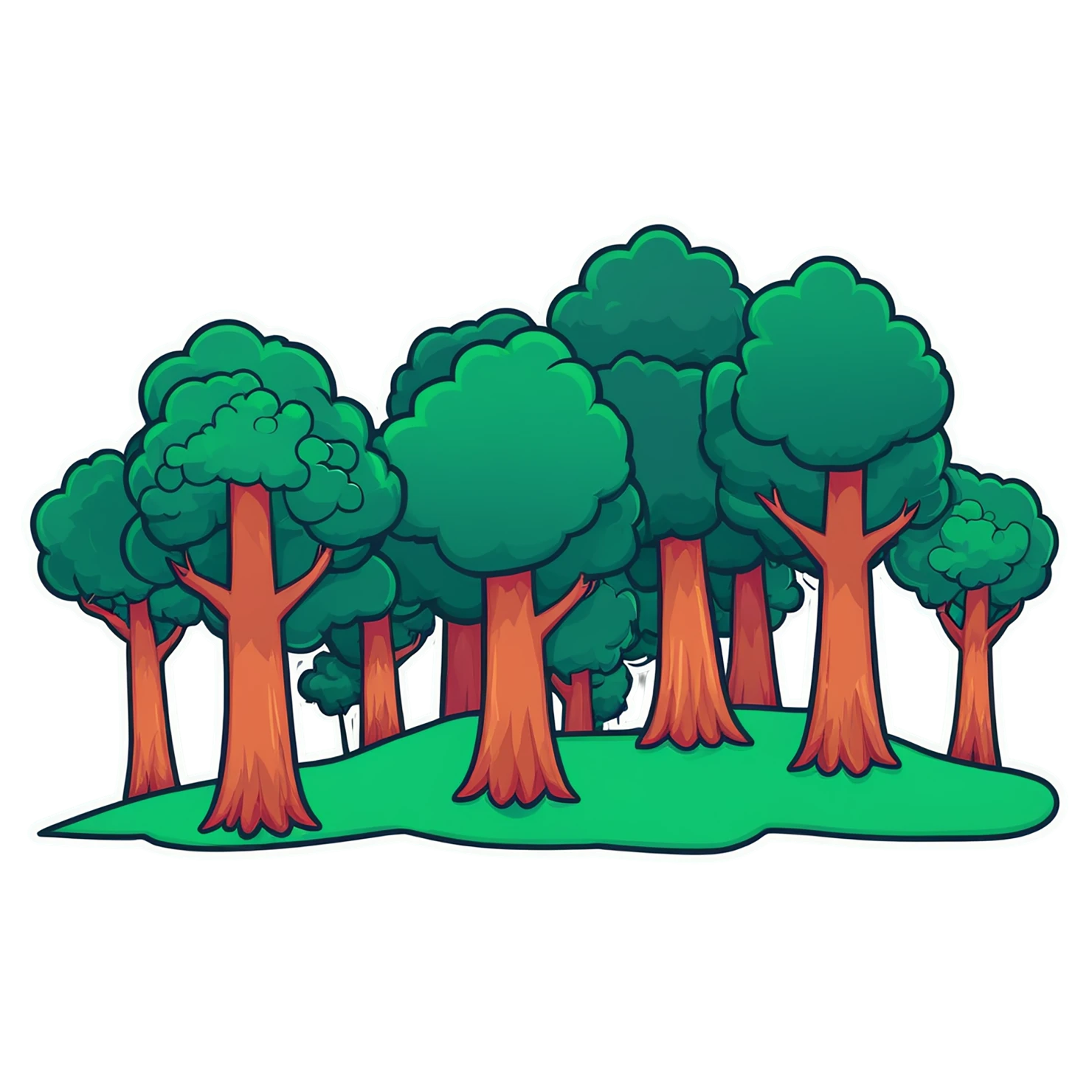 Forest cute sticker isolated on transparent background #17301