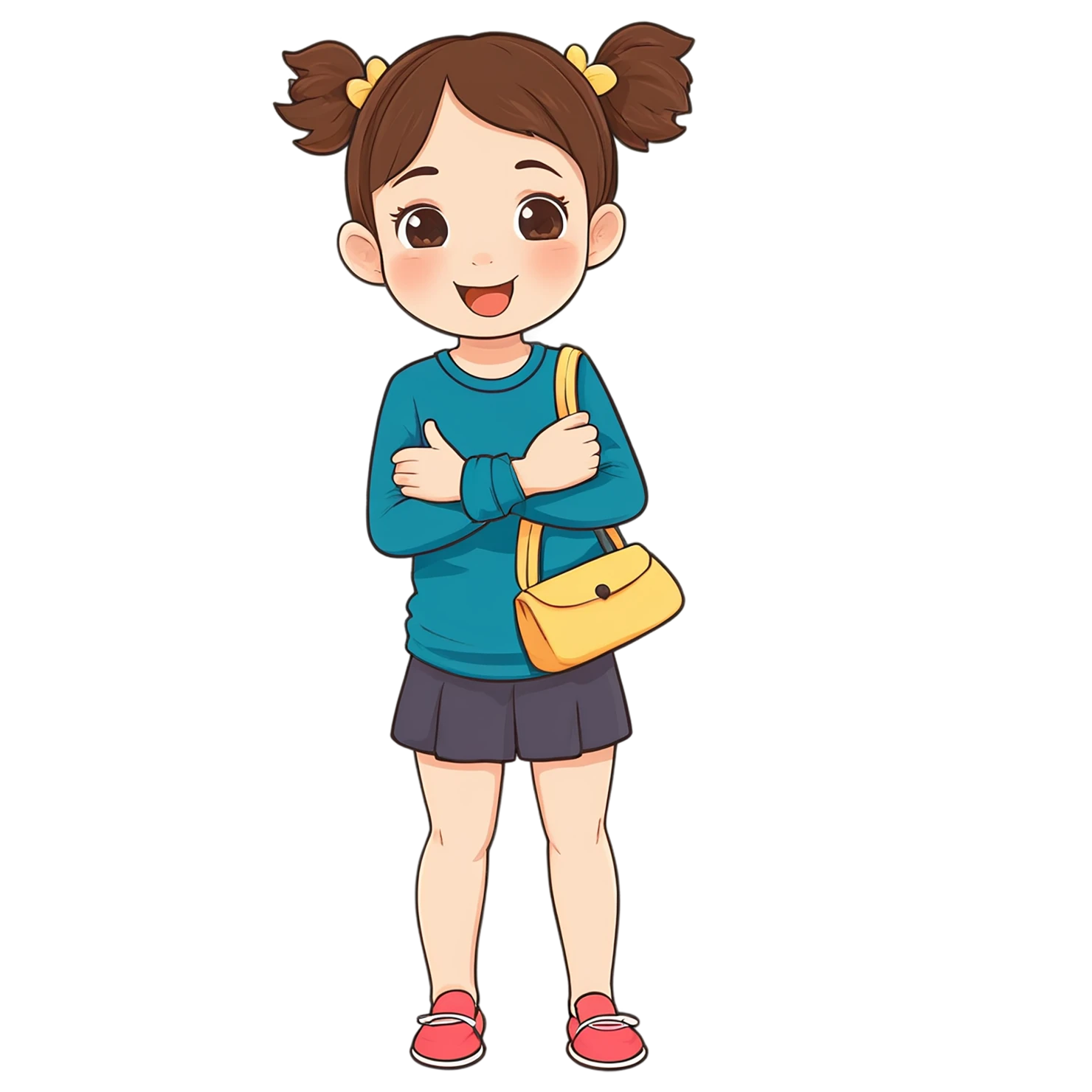 Girl cute sticker isolated on transparent background #17303