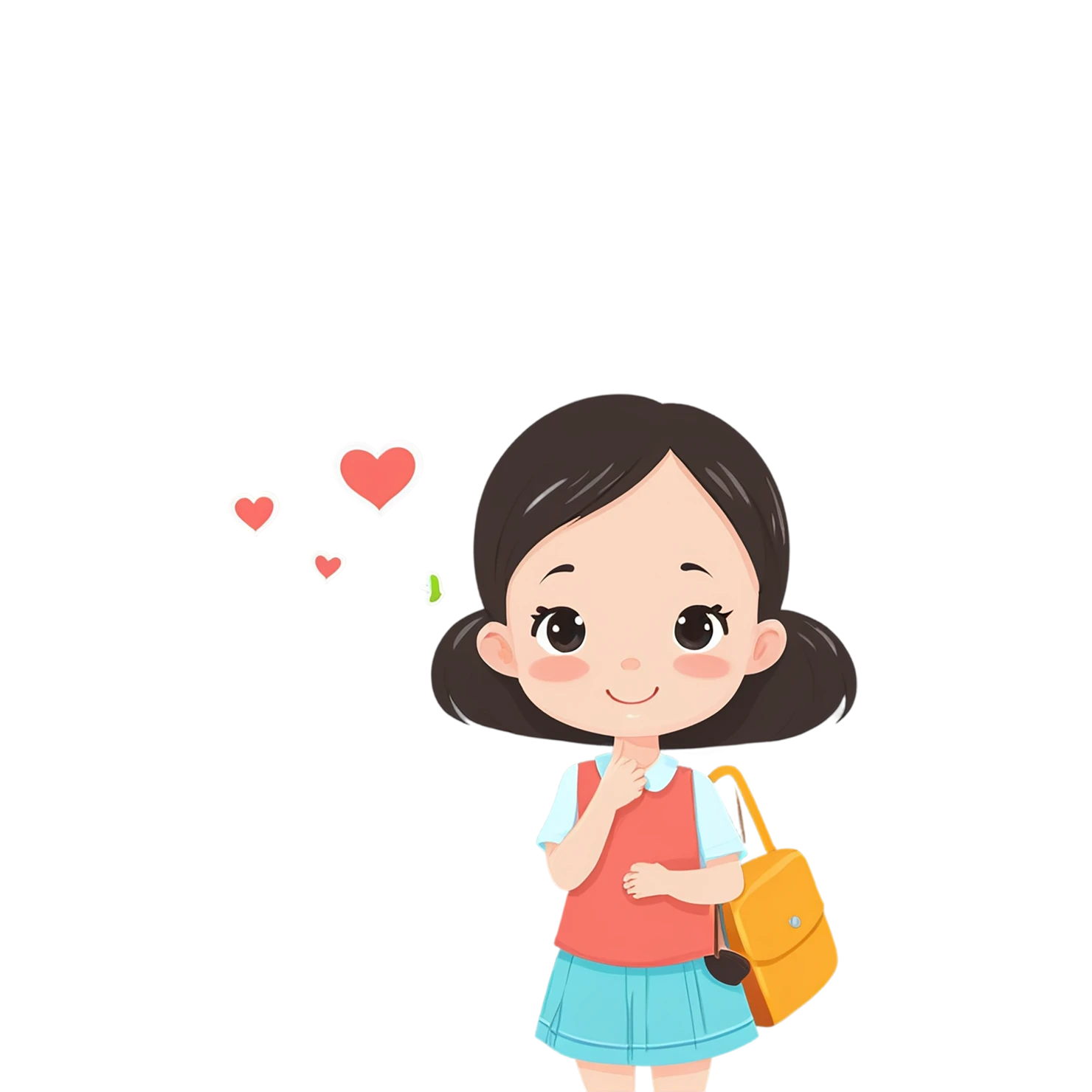 Girl cute sticker isolated on transparent background #17304