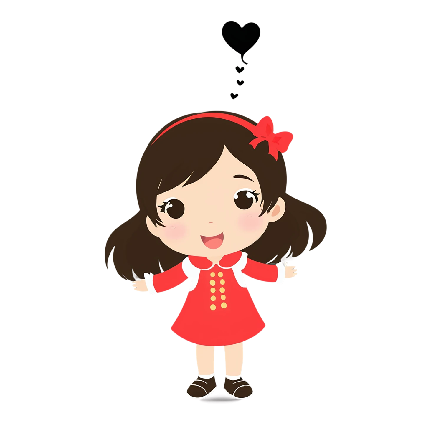 Girl cute sticker isolated on transparent background #17305