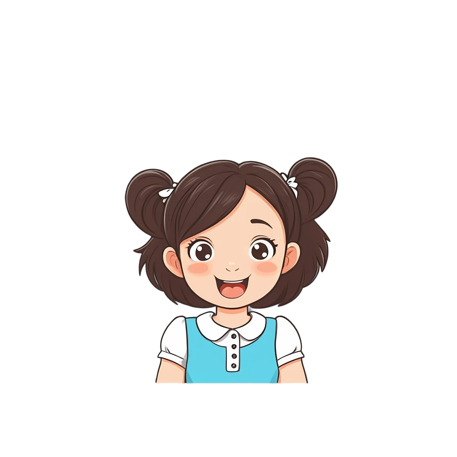 Girl cute sticker isolated on transparent background #17306