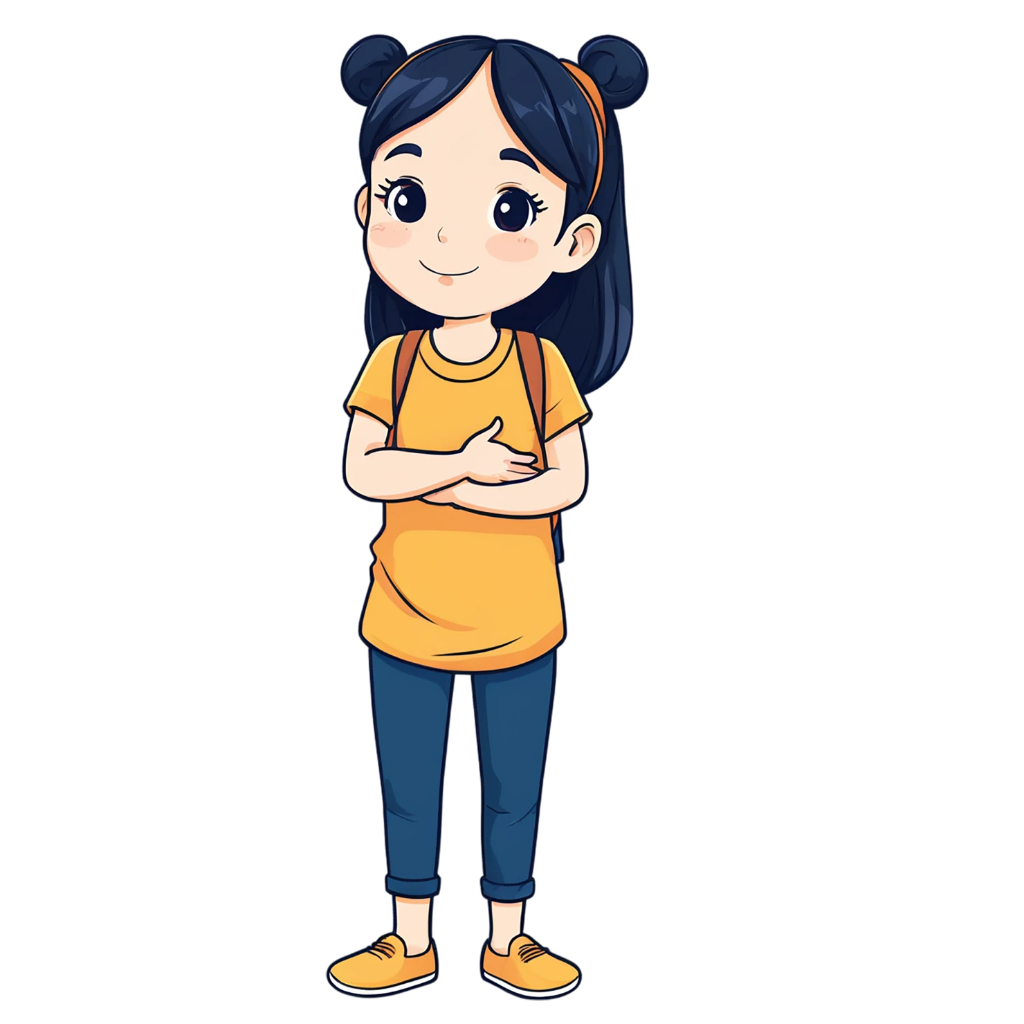 Girl cute sticker isolated on transparent background #17307