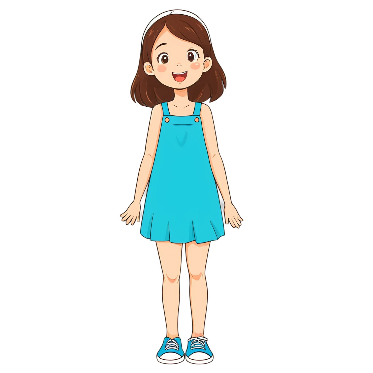 Girl cute sticker isolated on transparent background #17309