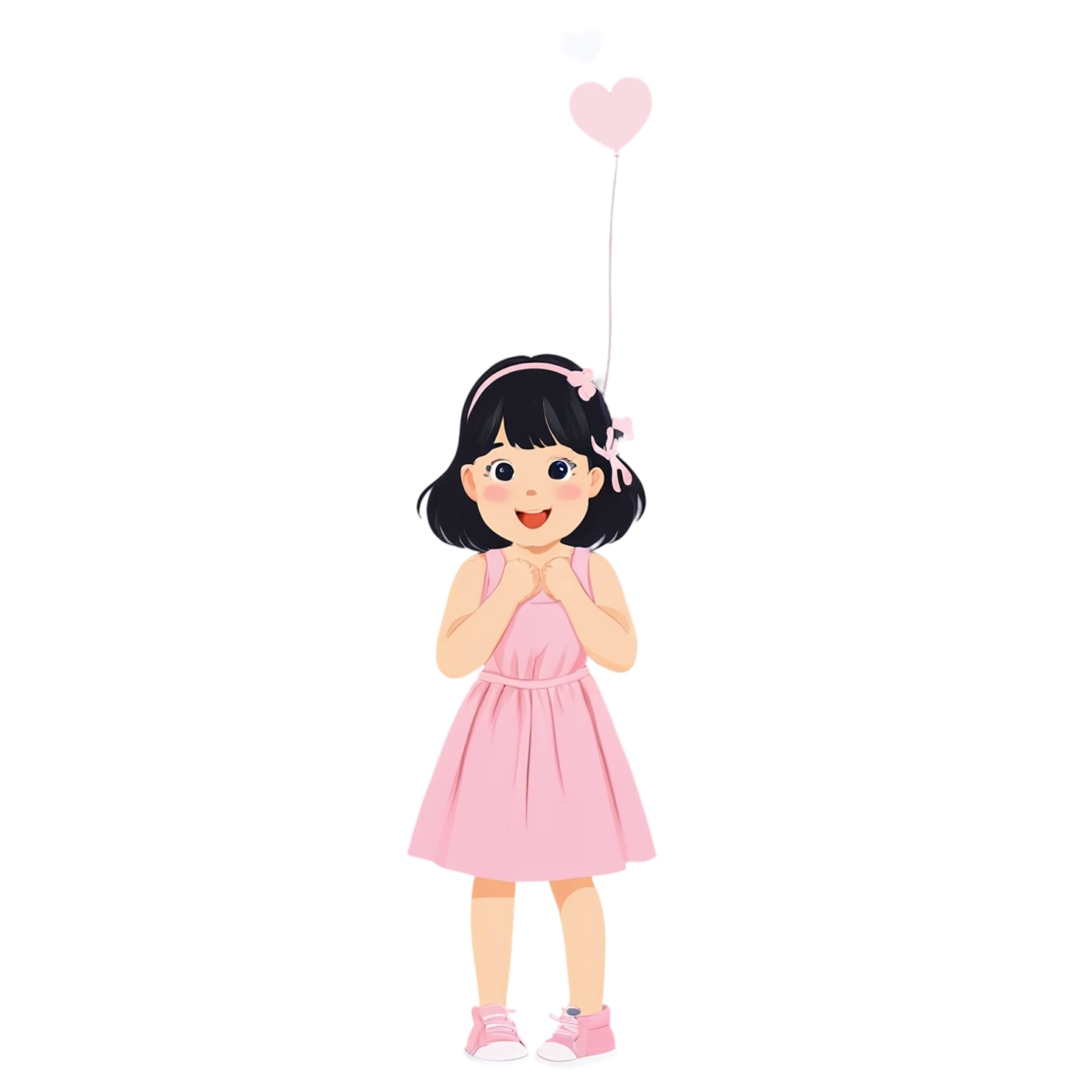 Girl cute sticker isolated on transparent background #17310