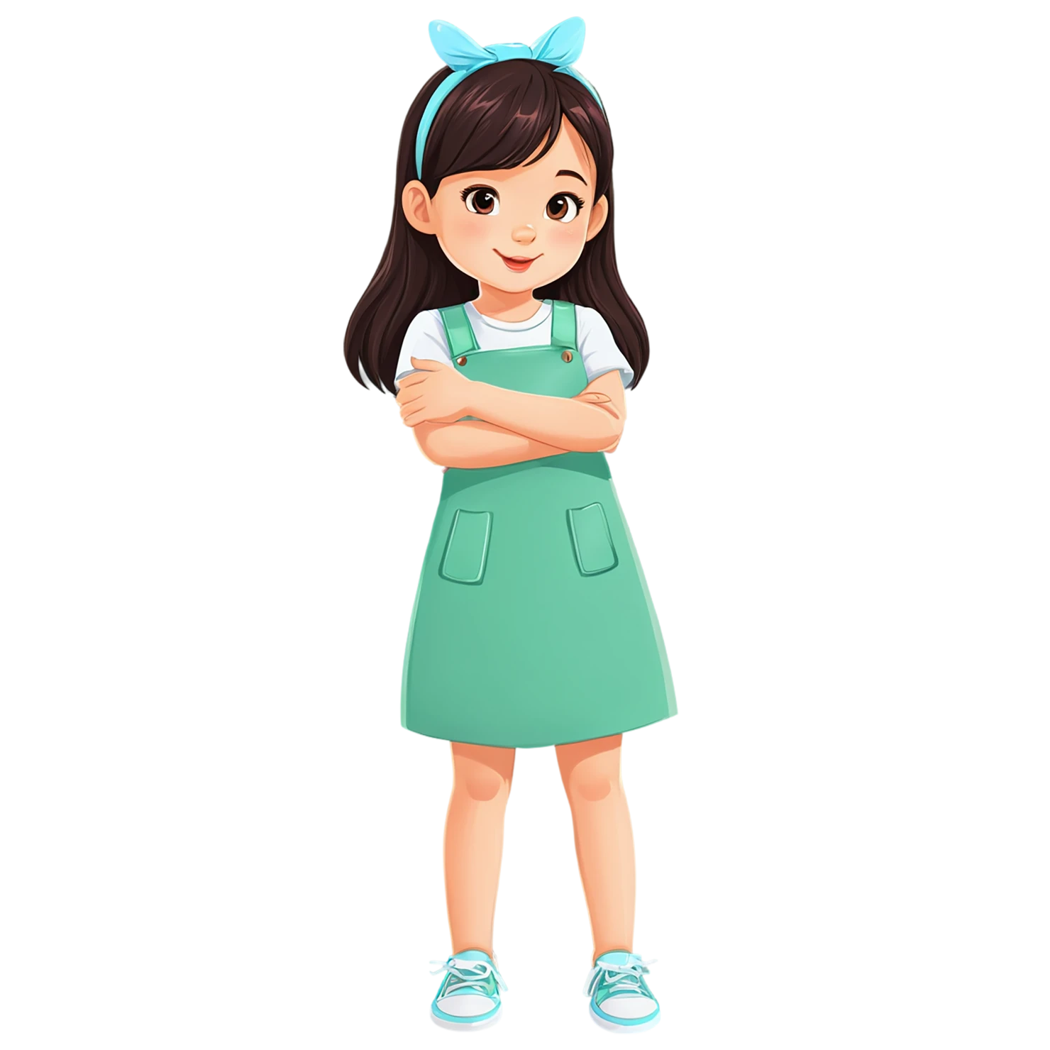 Girl cute sticker isolated on transparent background #17311
