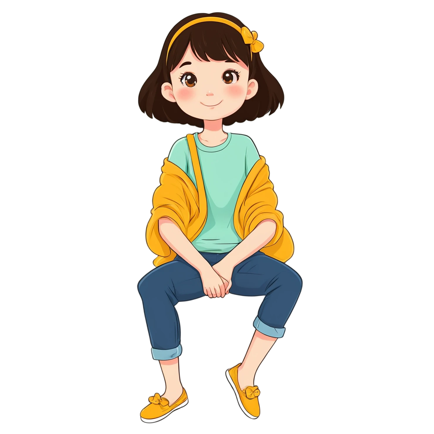 Girl cute sticker isolated on transparent background #17314