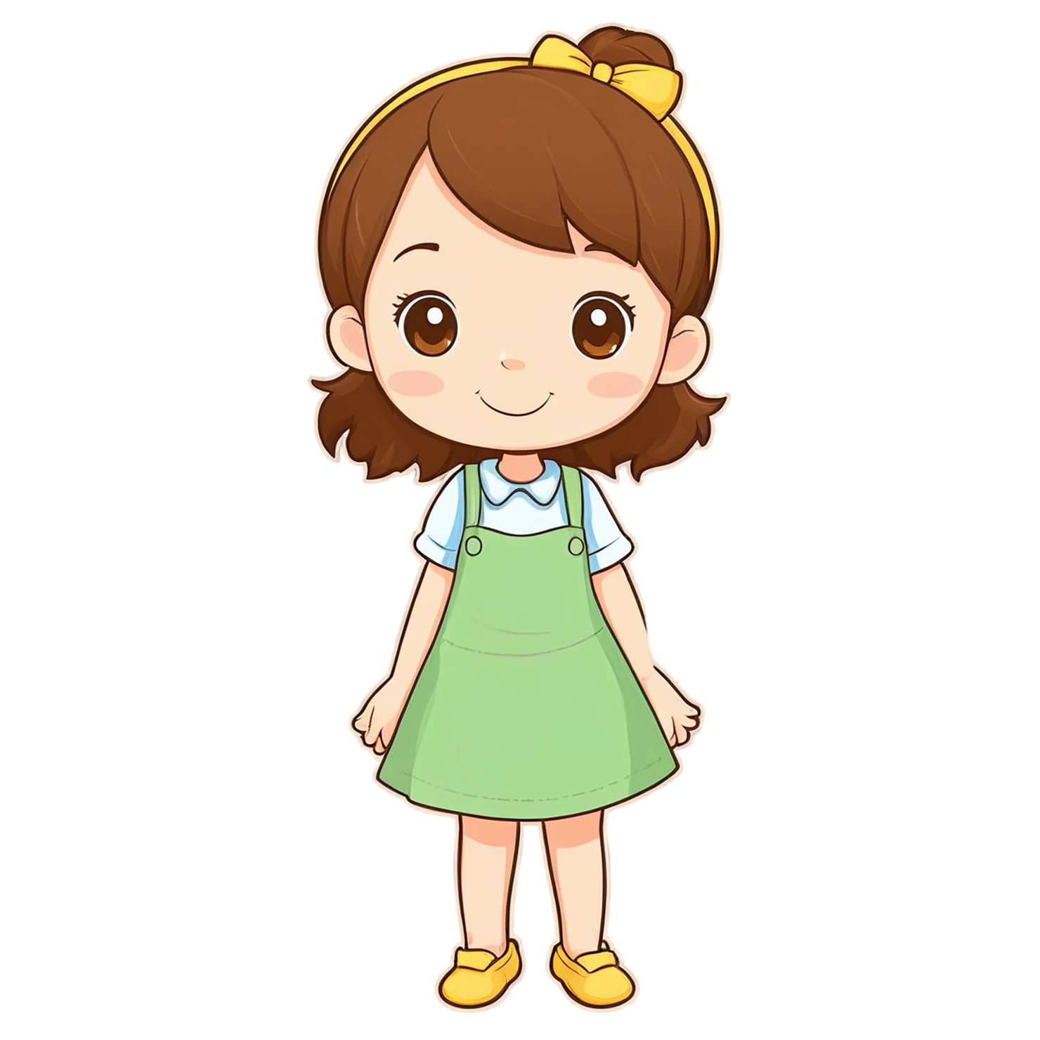Girl cute sticker isolated on transparent background #17315