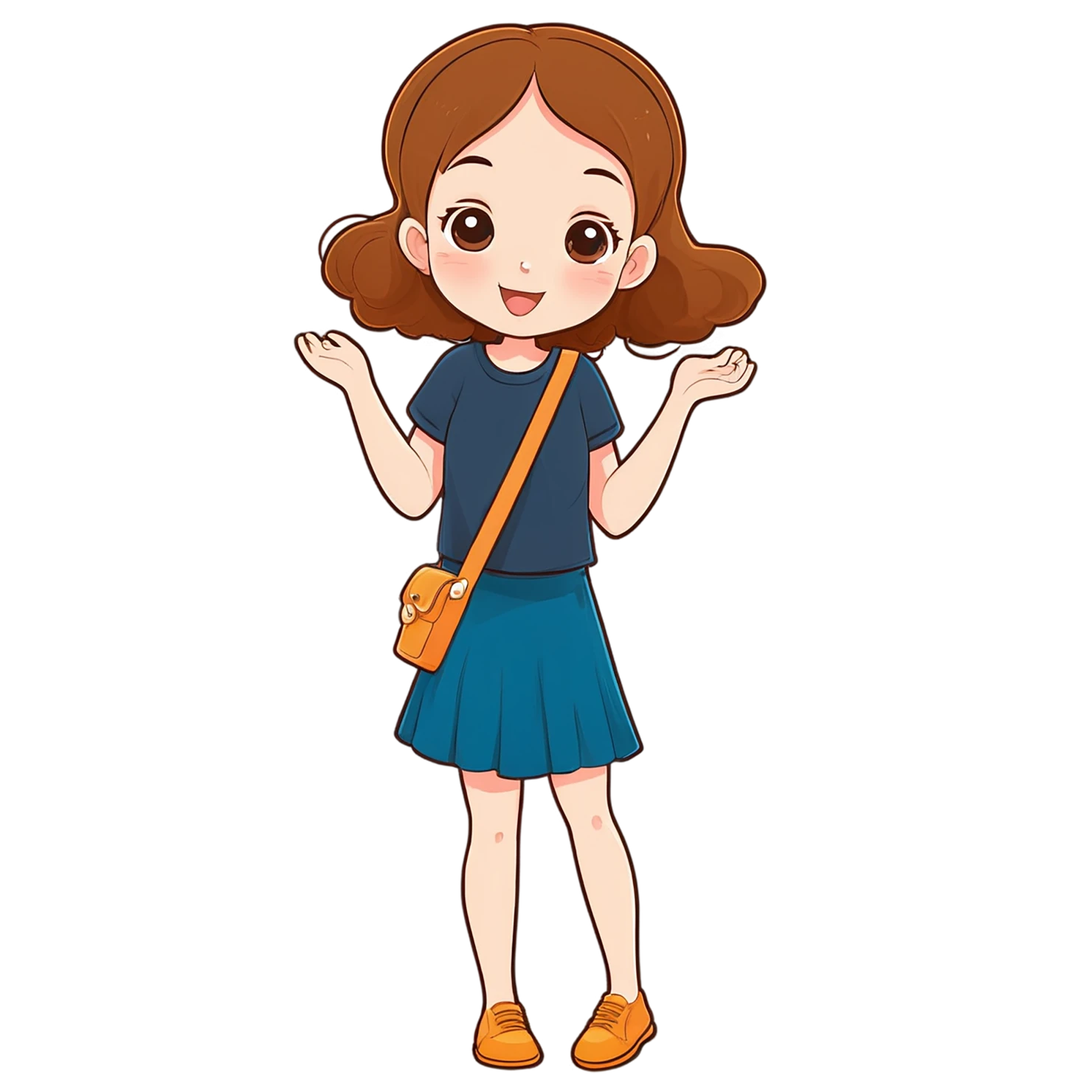 Girl cute sticker isolated on transparent background #17317