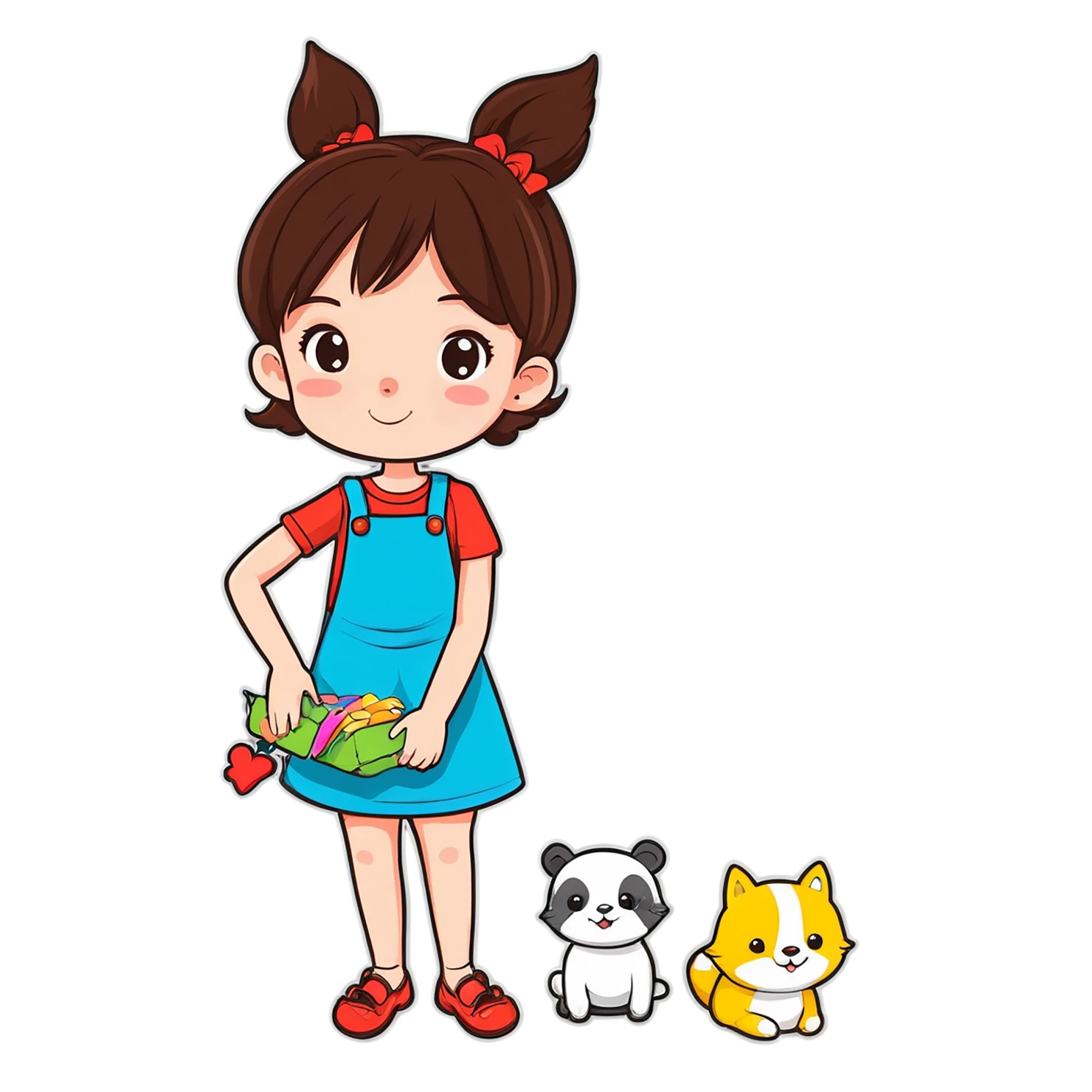 Girl cute sticker isolated on transparent background #17318