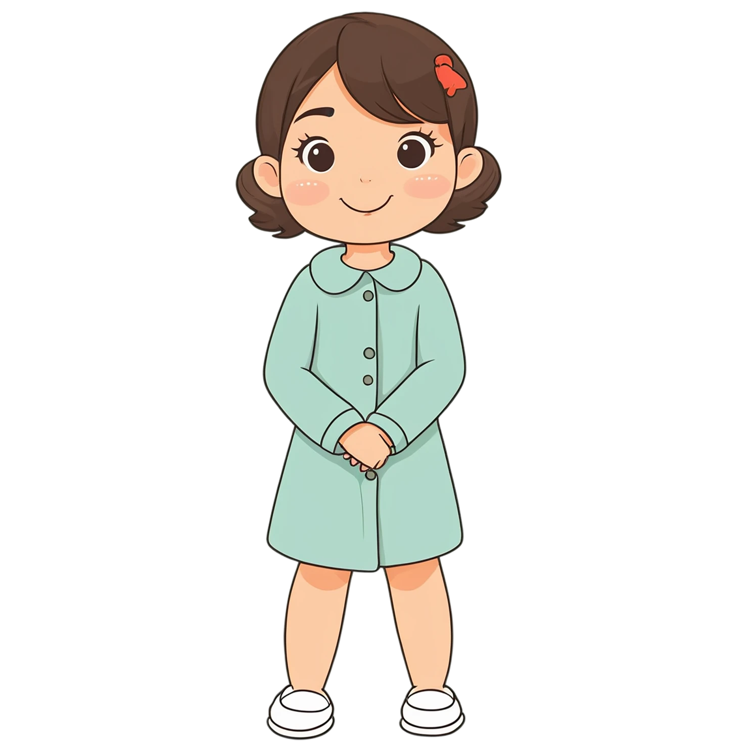 Girl cute sticker isolated on transparent background #17319