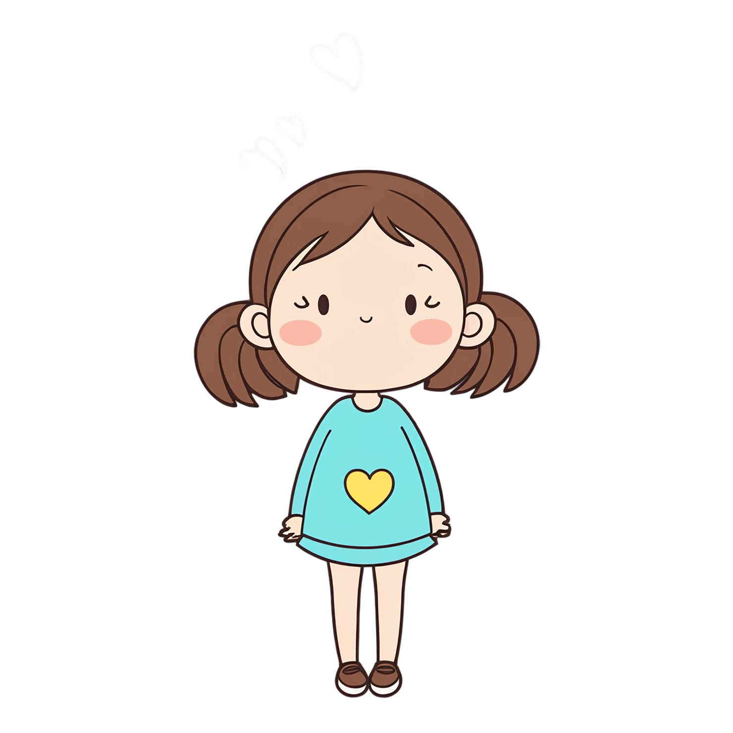 Girl cute sticker isolated on transparent background #17320